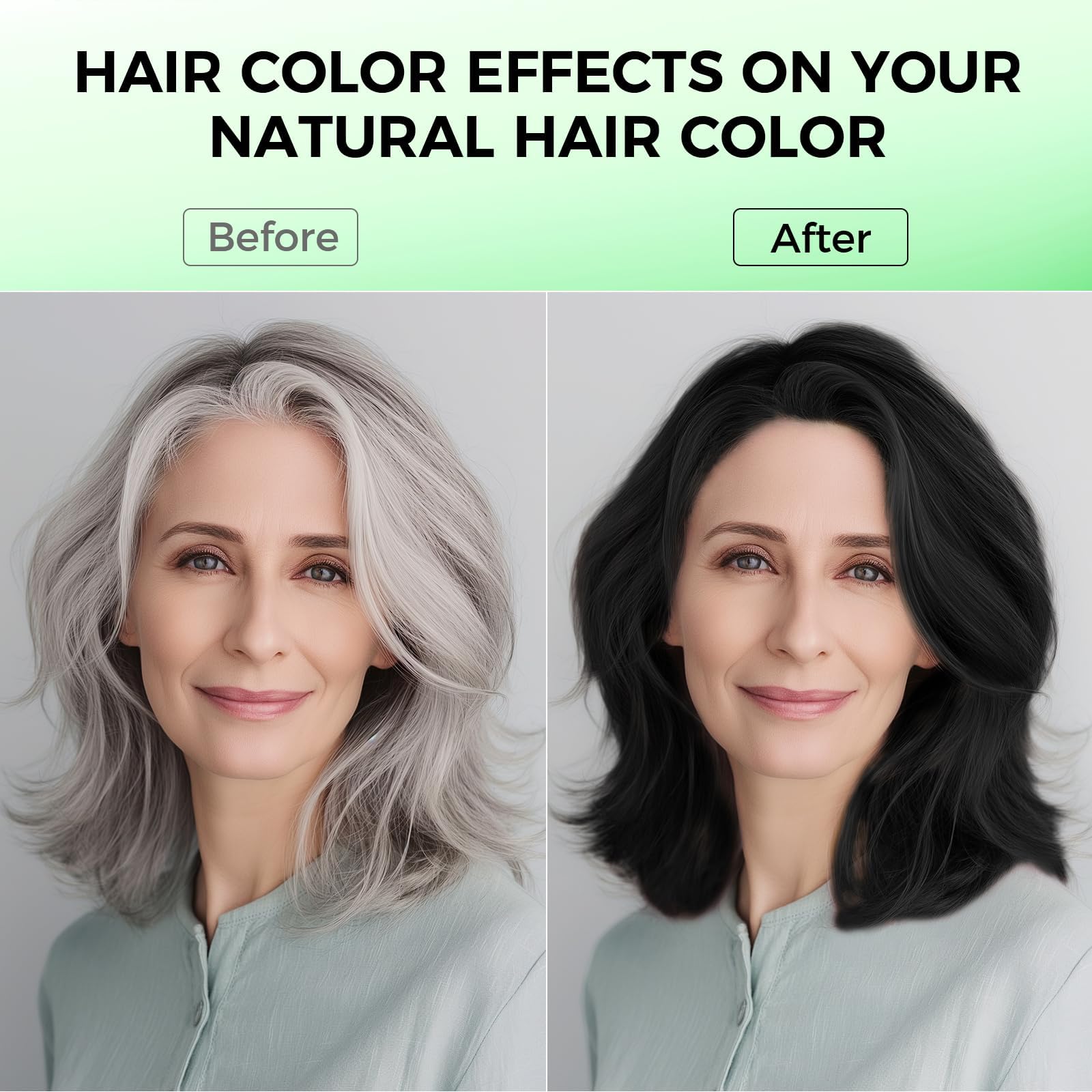 Gray BELEZALIB Black Hair Dye Shampoo for Woman & Man, Argan Hair Color Shampoo 3 in 1, Semi-Permanent Gray Hair Coverage, Mild Formula, Lasts 30 Days(16.90 oz)