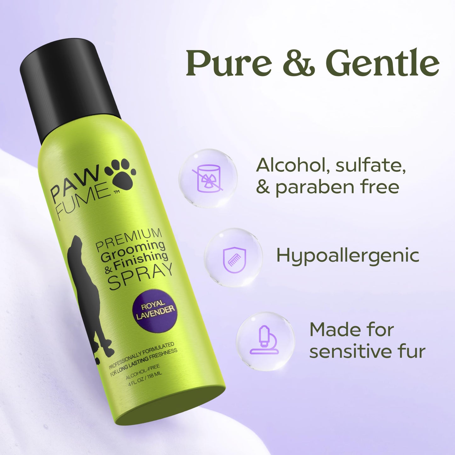White Smoke PAWFUME Dog Detangler Grooming Spray, Royal Lavender, 1-Pack – Keeps Pups Fresh All Day – Hypoallergenic, Alcohol-Free, Detangling & Moisturizing – Salon-Quality Dog Necessities for Coat & Fur Care