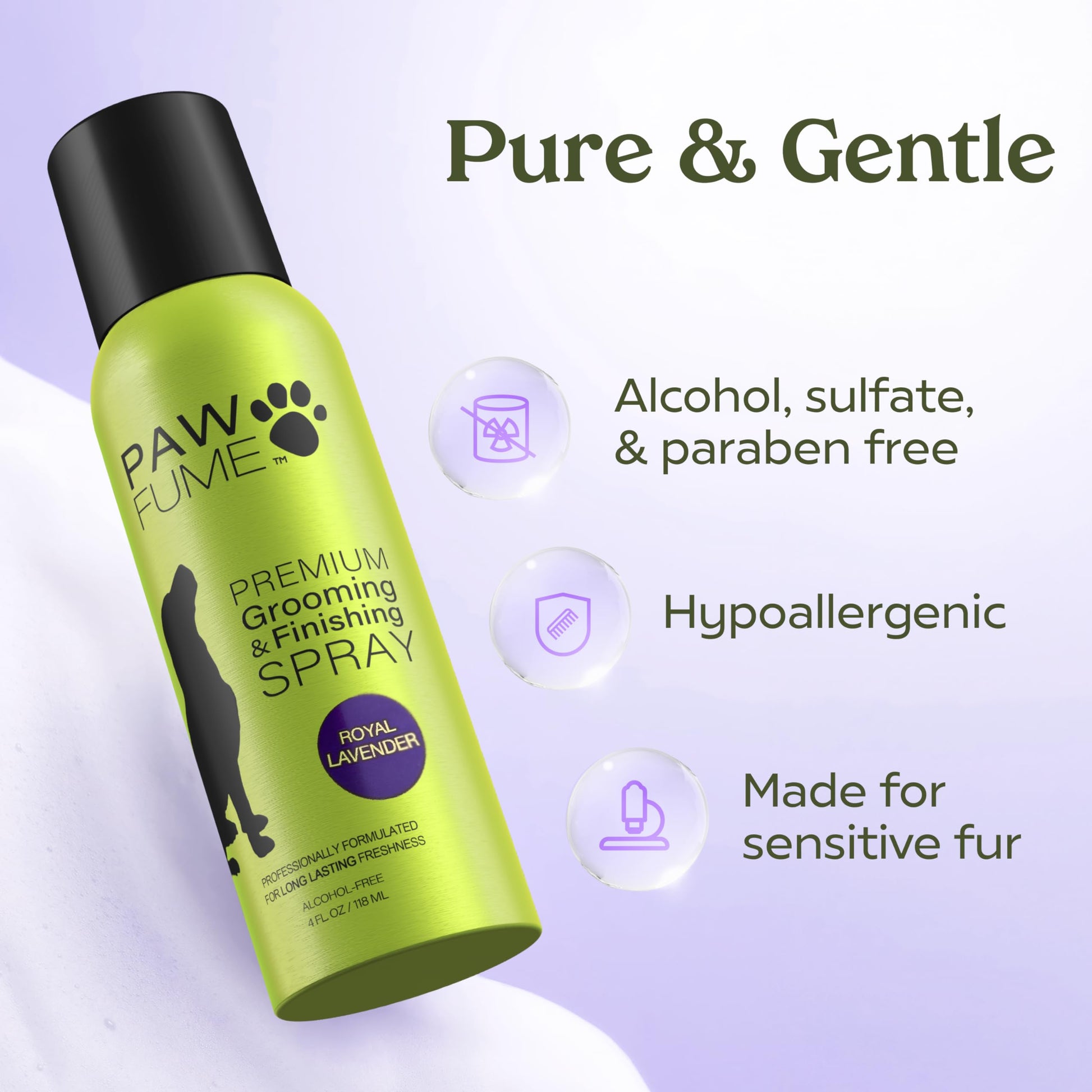 White Smoke PAWFUME Dog Detangler Grooming Spray, Royal Lavender, 1-Pack – Keeps Pups Fresh All Day – Hypoallergenic, Alcohol-Free, Detangling & Moisturizing – Salon-Quality Dog Necessities for Coat & Fur Care
