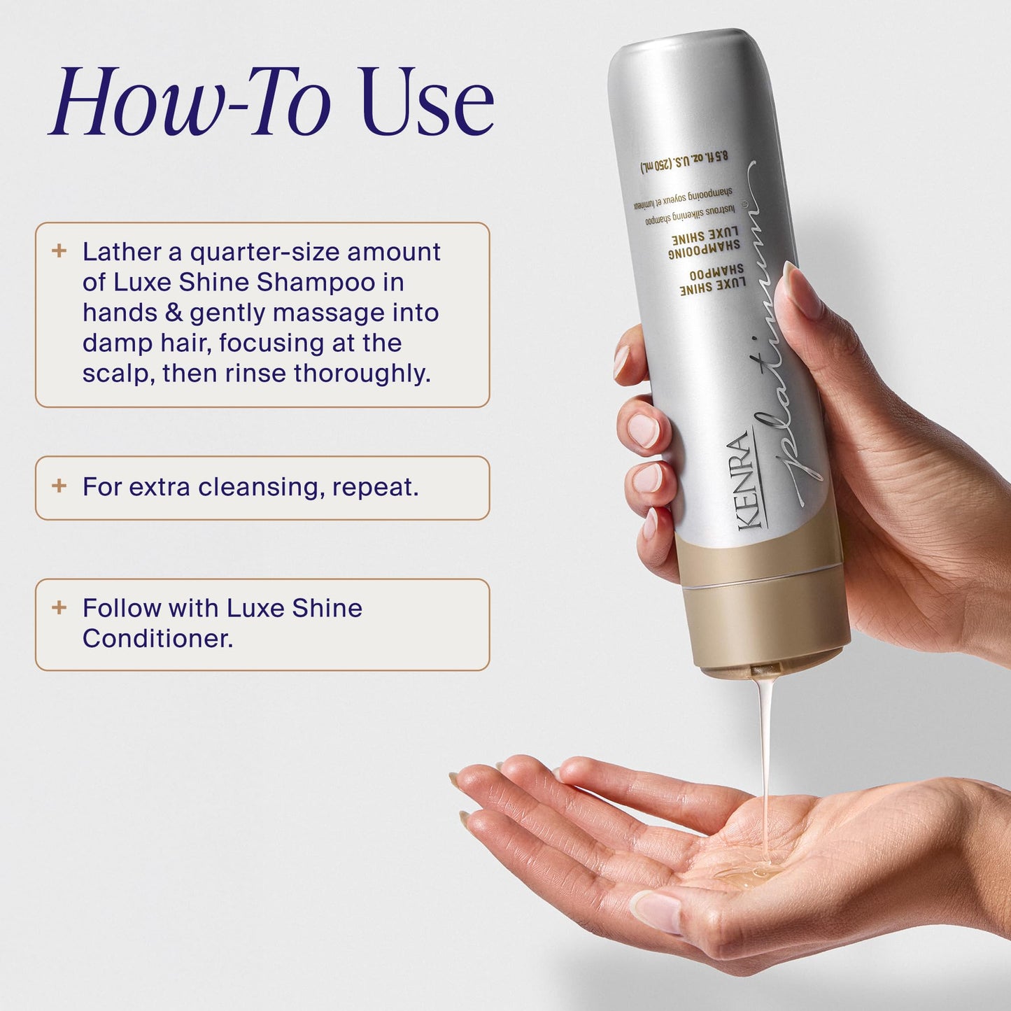 Lavender Kenra Platinum Luxe Shine Shampoo | High Shine | Smoothing Shampoo for Frizzy Hair | For Dull Hair | Sulfate Free | Color Safe 33.8oz