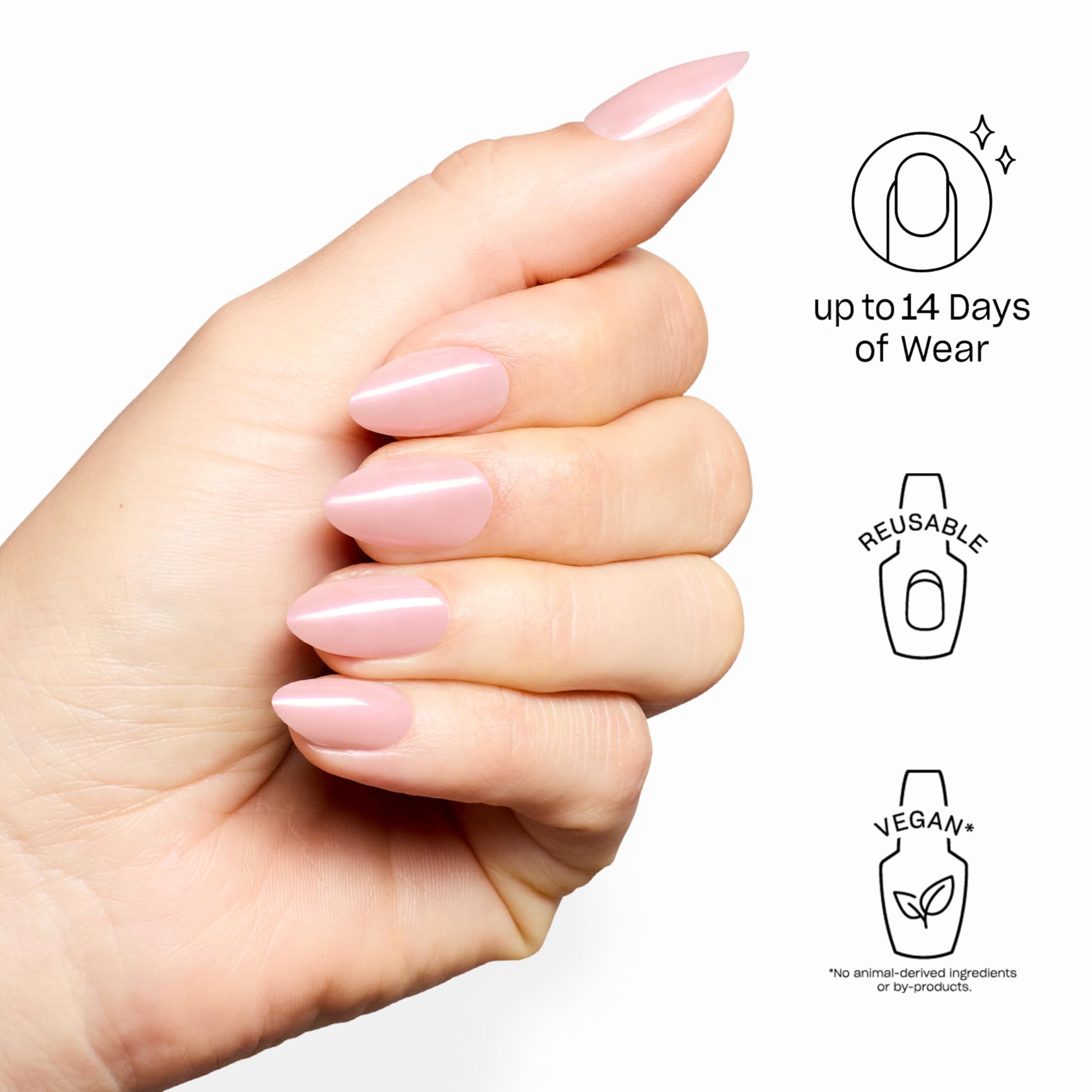 White Smoke OPI On Point Holo Your Dreams | Short Almond Opaque Neutral Holographic Press On Nails | 30 Count with Glue | Long Lasting, Reusable, Non-damaging | Spring 2026