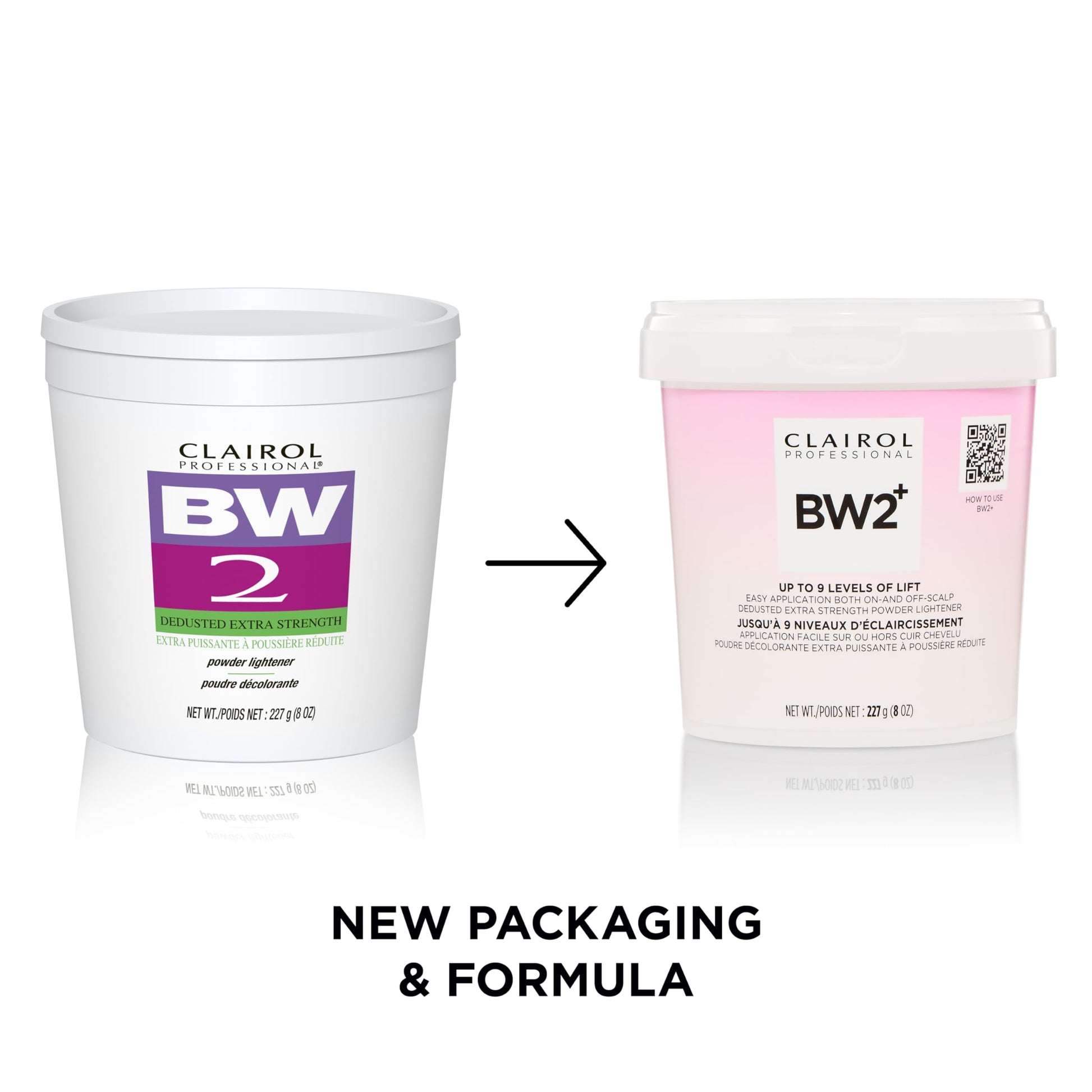 White Smoke Clairol Professional BW2+ Dedusted Extra Strength Powder Lightener for Hair Highlights, 8 oz.