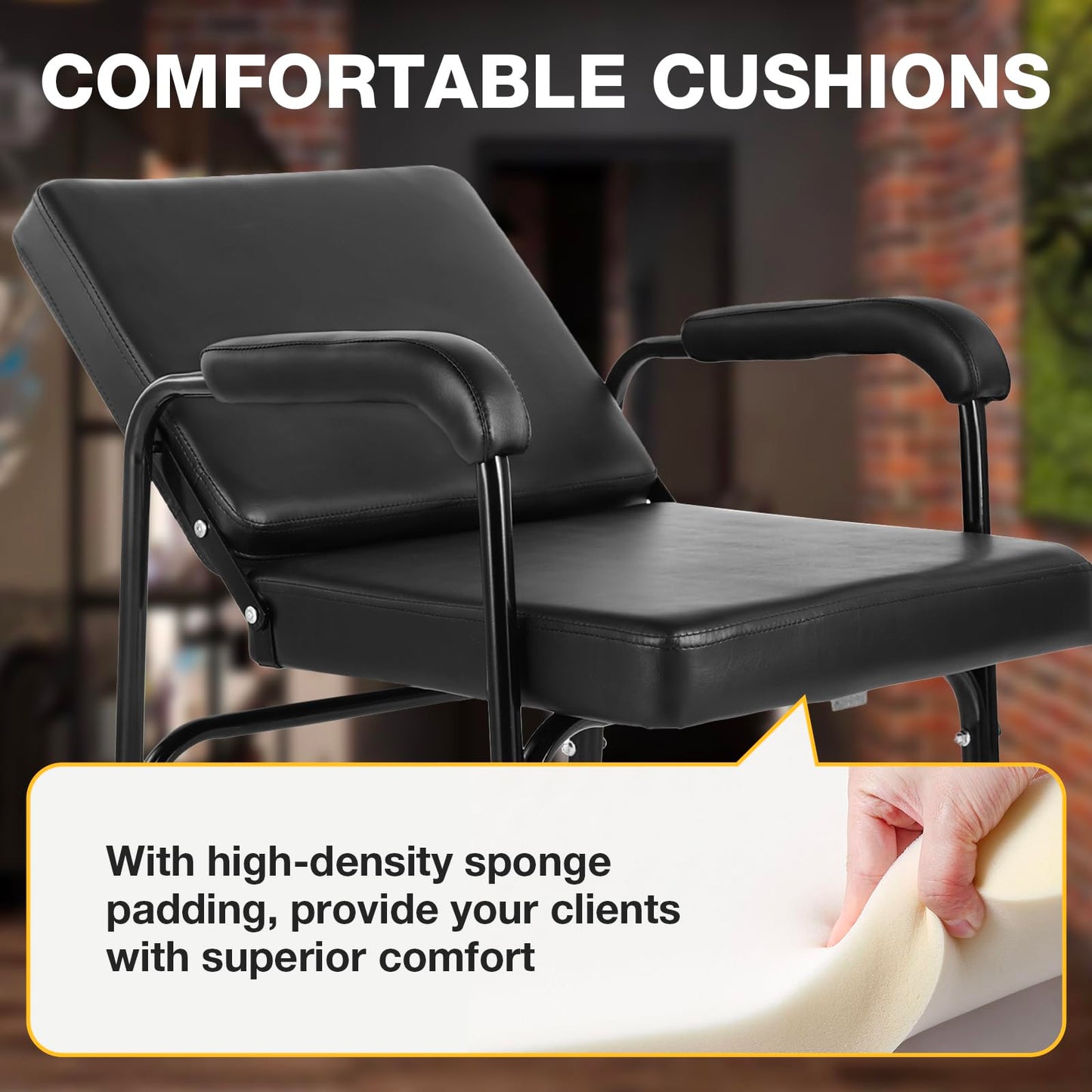 Dark Slate Gray WINEDYOUNG Shampoo Chairs Reclining Shampoo Chairs for Salon Barber Chair Hair Stylist Chair Auto Recline Salon Chair Spa Beauty Equipment for Hair Stylists, Tattoo Artists, Cosmetologists