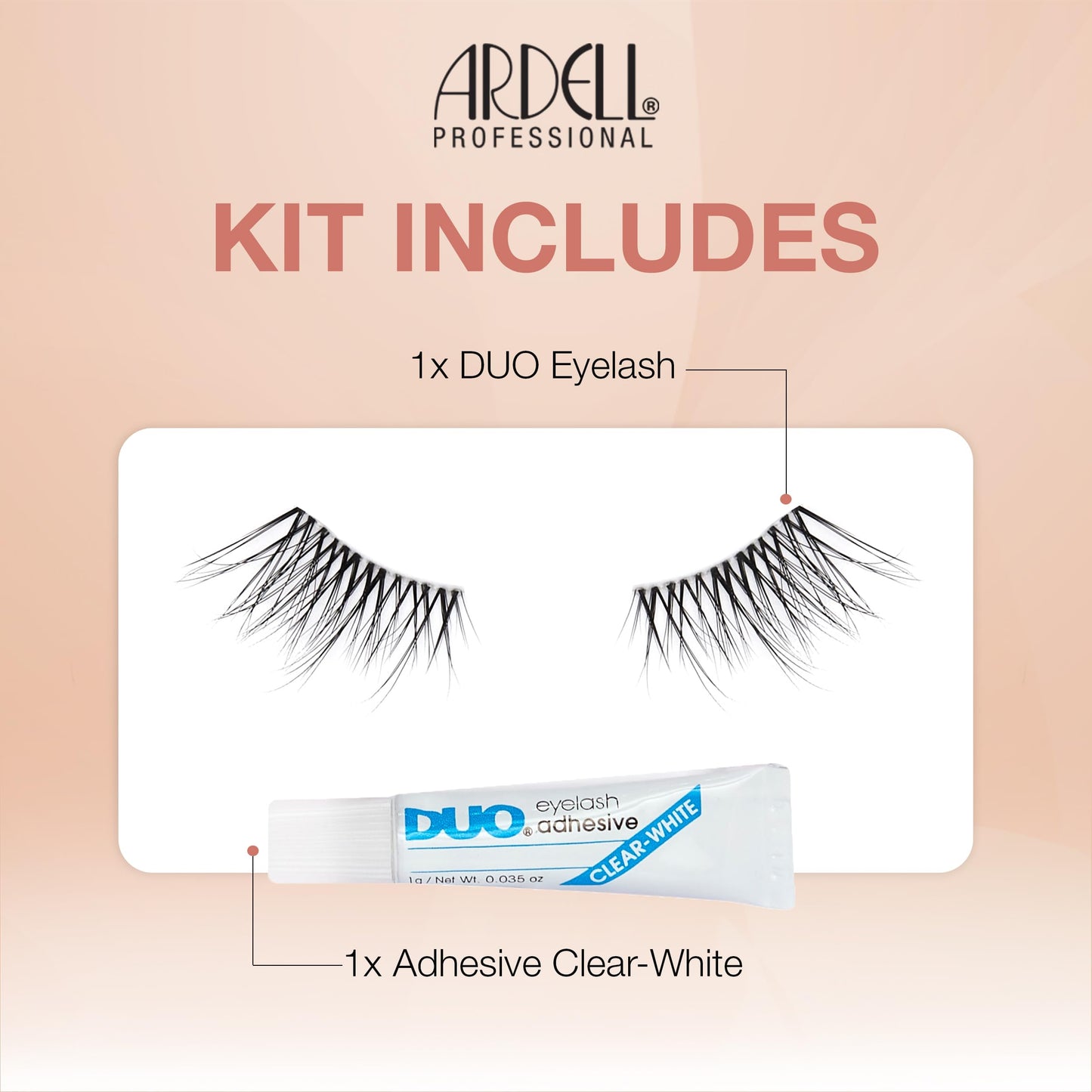 White Smoke Ardell Half Naked Lashes 434 – Natural Half Lashes for Outer Corner, Soft & Flattering Fit Wispy Volume False Eyelashes, Includes DUO Lash Glue 1g
