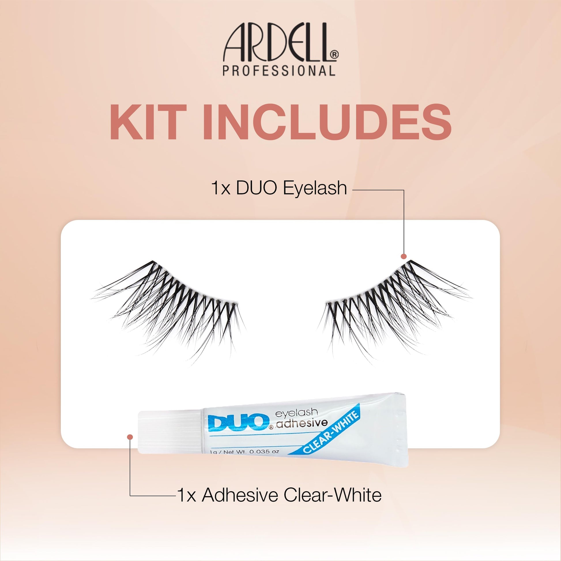 White Smoke Ardell Half Naked Lashes 434 – Natural Half Lashes for Outer Corner, Soft & Flattering Fit Wispy Volume False Eyelashes, Includes DUO Lash Glue 1g