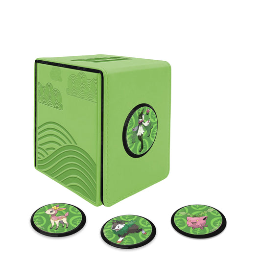 White Smoke Ultra Pro Gallery Series: Morning Meadow Alcove 4-Click Deck Box for Pokemon Cards - Holds 100 Double-Sleeved Cards, Magnetic Closure - Pokémon Card Binder for MTG, Baseball, Basketball, Yugioh