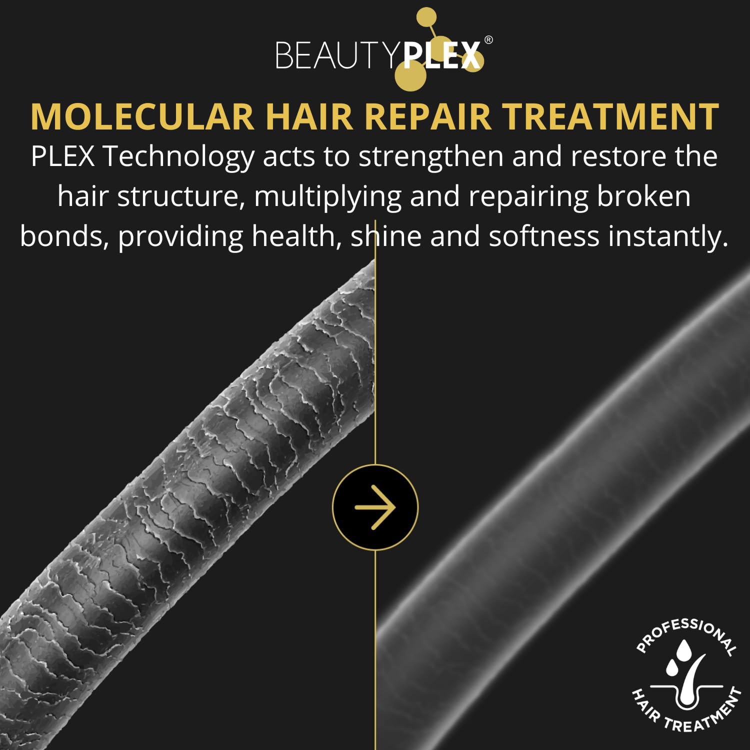 Black BEAUTY PLEX No. 4 - Shampoo for Thinning Hair for Women | Bond Repair | Strengthens, Nourishes, Moisturizes & Repairs Hair Structure. 450ml. (15.2 oz)
