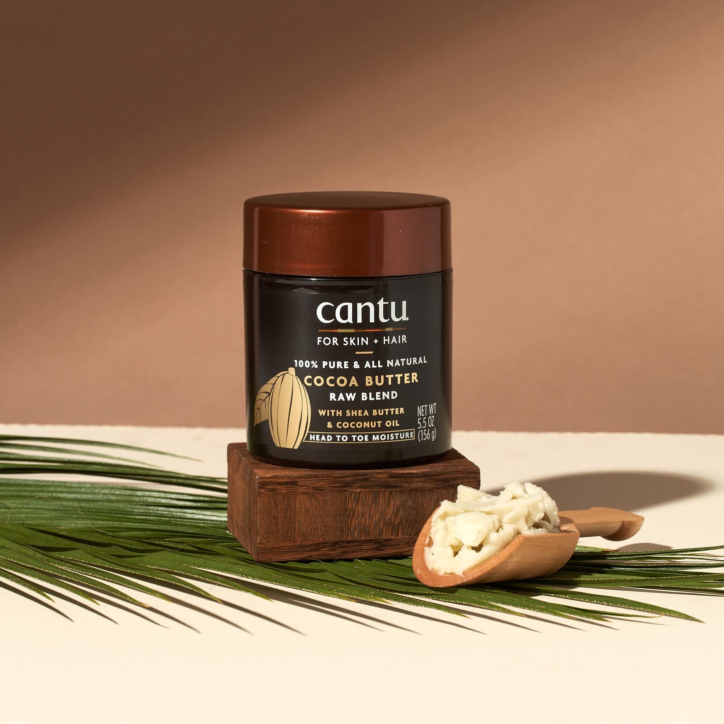 Beige Cantu Skin Therapy Hydrating Raw Blends Body Butter, Cocoa Butter, Shea Butter And Coconut Oil, 5.5 Ounce