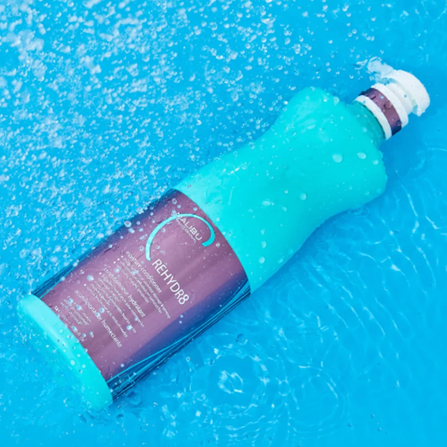 Deep Sky Blue Malibu C REHYDR8 Moisture Conditioner (33.8 oz) - Hydration Boosting Concentrate for Dry, Brittle Hair - Strand Reviving, Hydrating Conditioner for All Hair Types