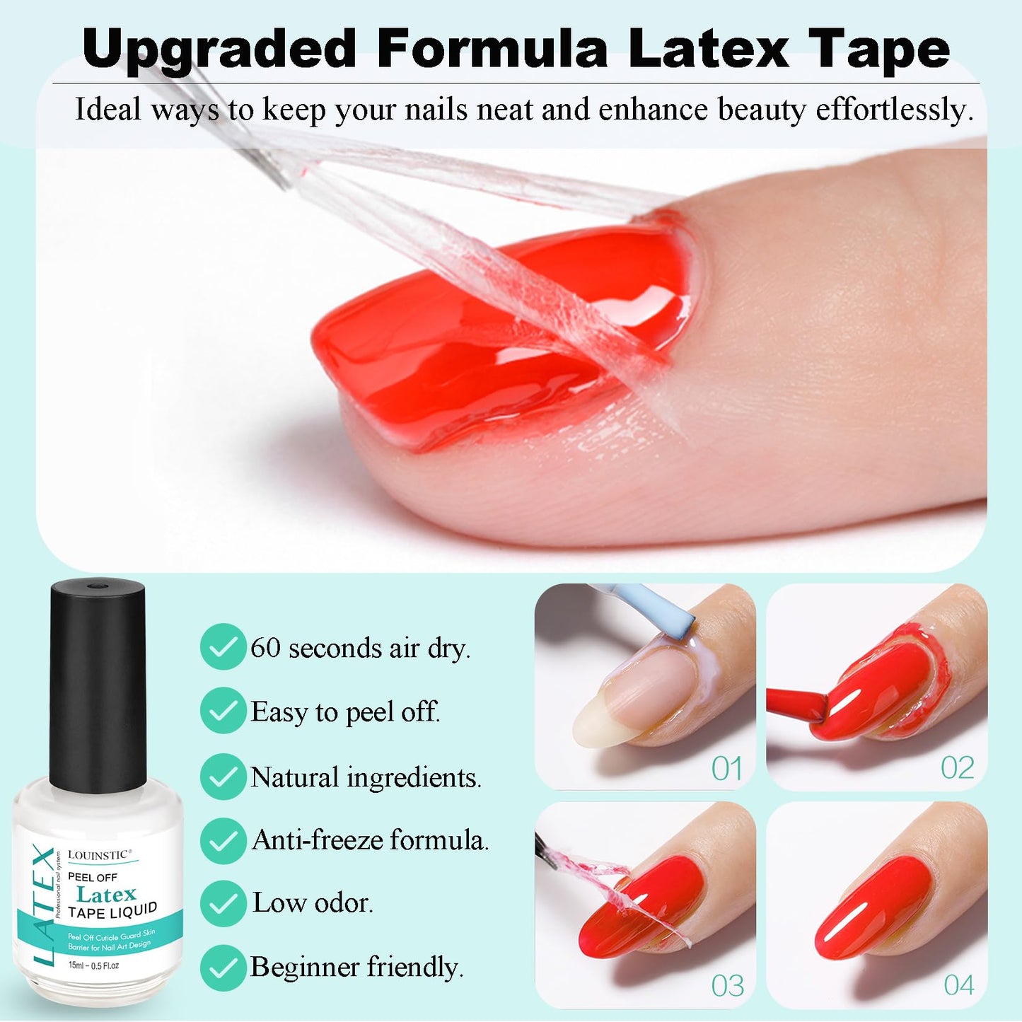 White Smoke Gel Nail Polish Remover - Gel Polish Remover Kit with Cuticle Oil & Latex Tape & Colored Peel Off Manicure Tools, Gel Remover for Nails 2-5 Minutes, No Soaking,Wrapping