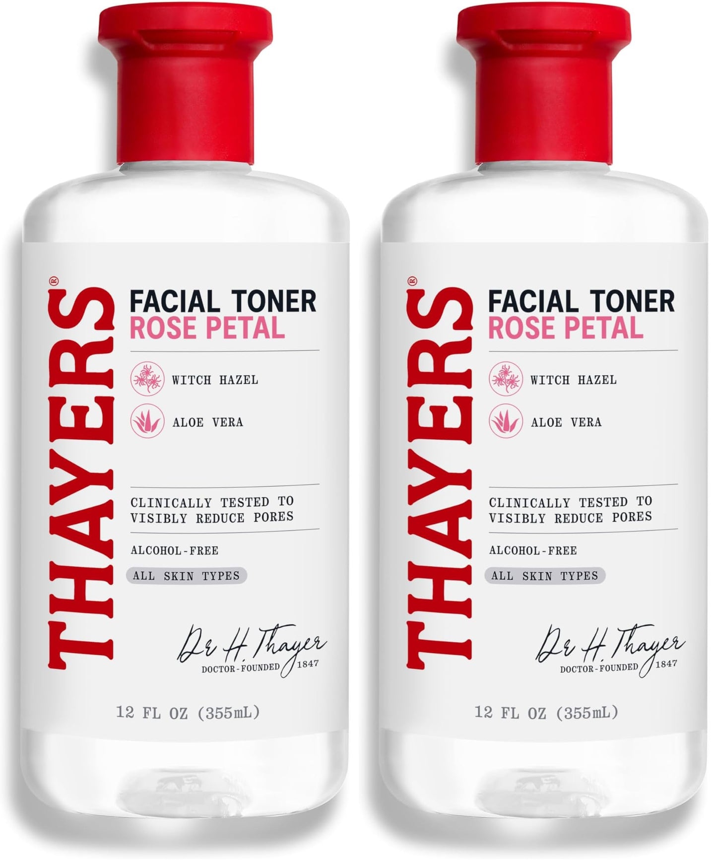 White Smoke Thayers Facial Toner, Witch Hazel with Aloe Vera, Rose Petal, 12 Fl Oz (Pack of 2)