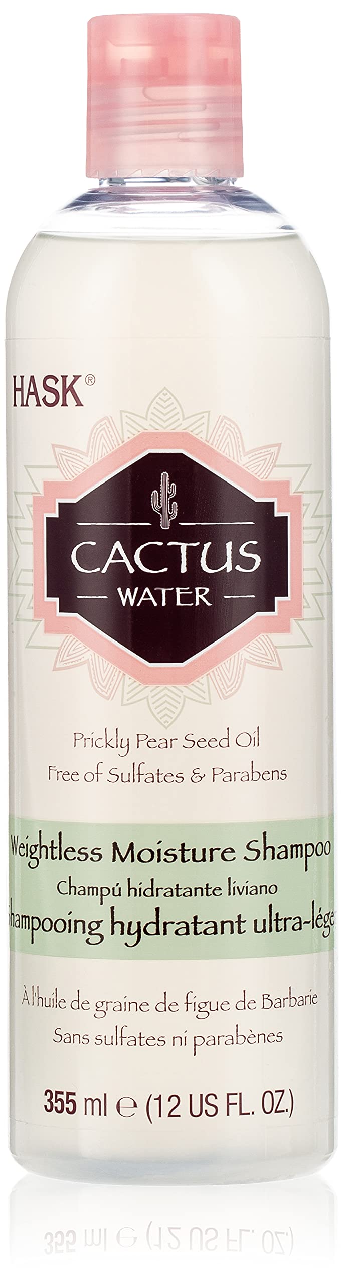 White Smoke Hask Cactus Water Prickly Pear Seed Oil Weightless Moisture Shampoo, 12 Oz