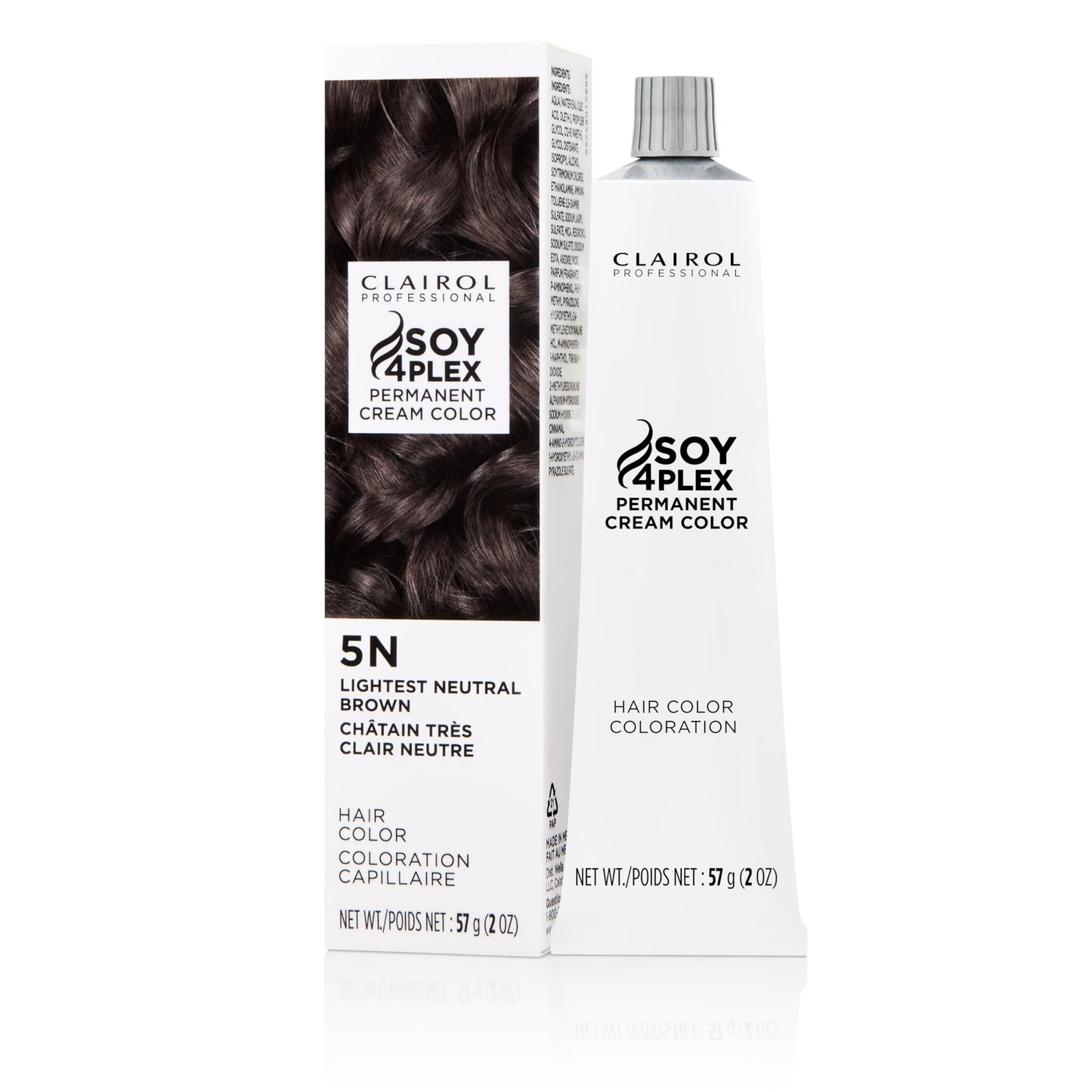 White Smoke Clairol Professional Crème Permanente, 5n Lightest Neutral Brown, 2 oz. - Packaging May Vary