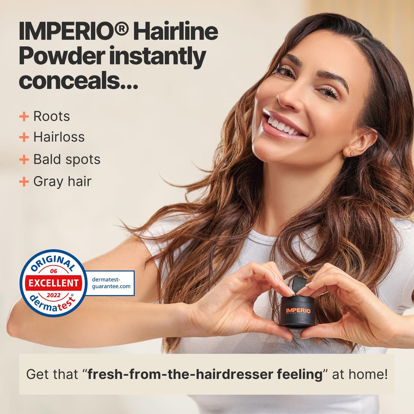 Antique White IMPERIO Root Touch Up Hair Powder for Concealing Hair Loss instantly - Hairline Powder for Women & Men - Water resistant Root Cover Up for Thinning Hair in Premium Hairdressing Quality (Light Gray)