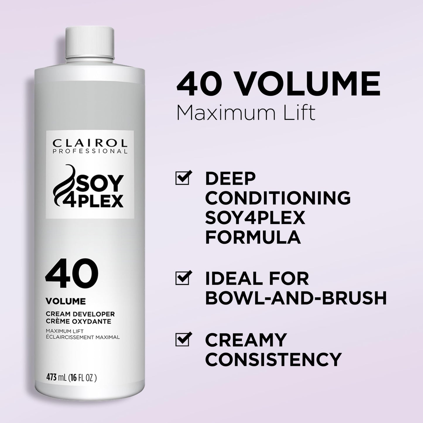 Lavender Clairol Professional Crème Permanente 40 volume Hair Developer, 16 oz. - Packaging May Vary