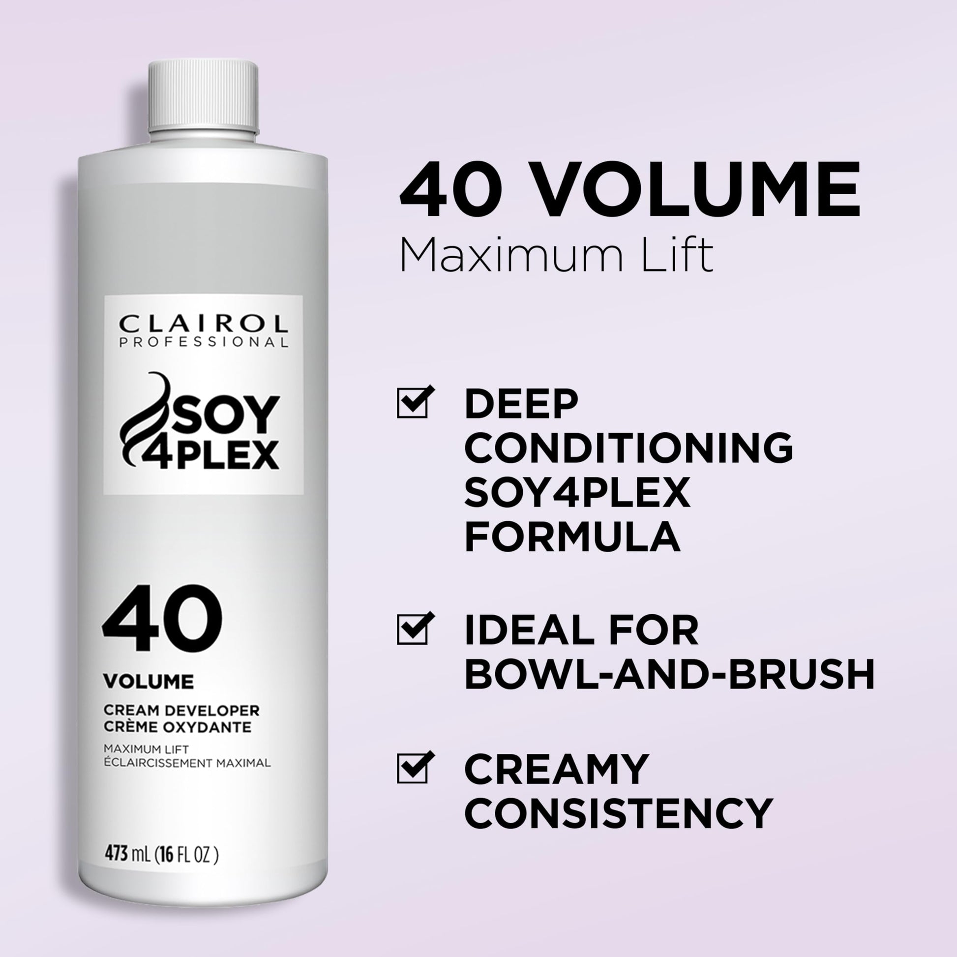 Lavender Clairol Professional Crème Permanente 40 volume Hair Developer, 16 oz. - Packaging May Vary