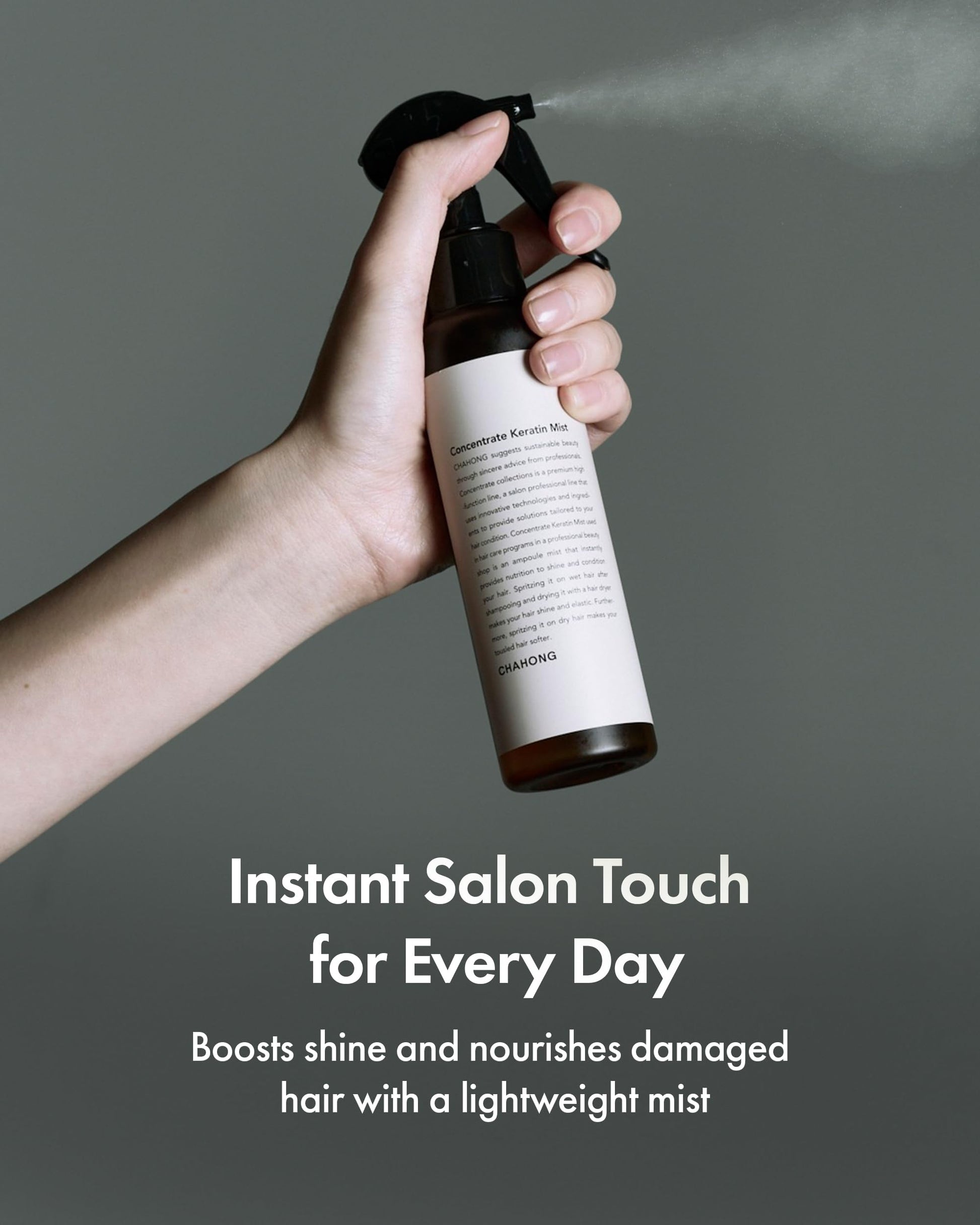 Dark Slate Gray CHAHONG Keratin Hair Repair Mist for Dry Damaged Hair, Professional Salon Keratin Leave-in Spray, Lightweight, Non-Greasy, Adds Shine & Elasticity, Heat & Humidity Defense, Easy to Wash 150ml / 5 oz