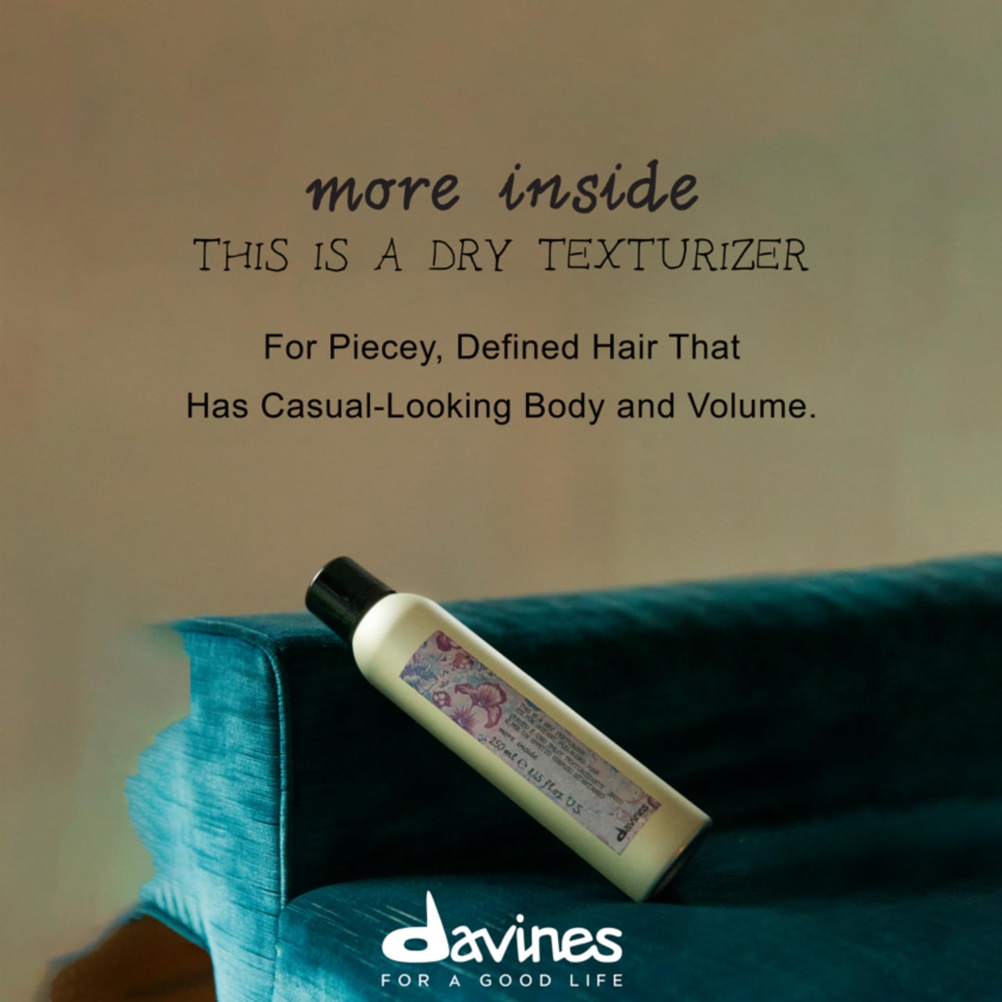 Dim Gray Davines This Is A Dry Texturizer, Medium Hold Instant Volume & Texture - Piecey Texture Spray without Weighing Down - Refreshing & Reworkable, 8.45 Fl Oz