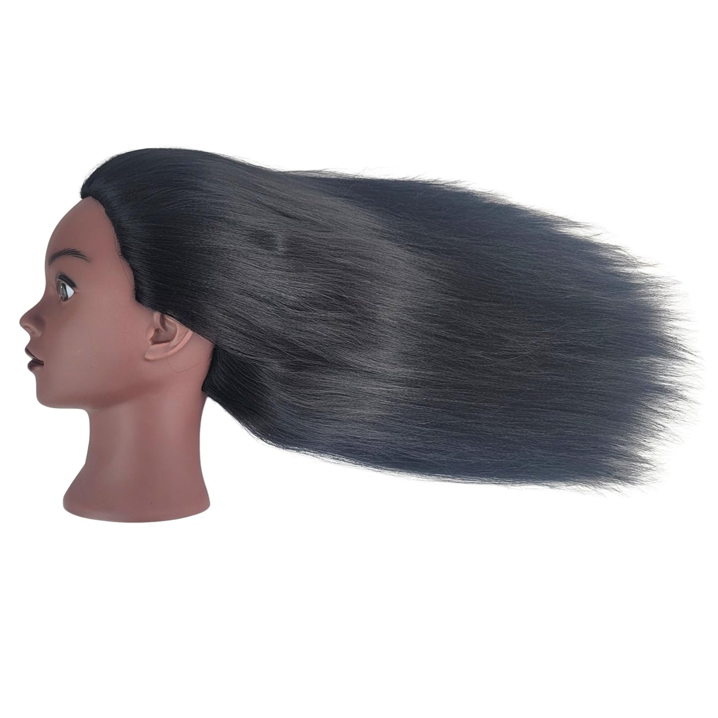 White Smoke Mannequin Head with Hair for Braiding 16 Inch Practice Hair Mannequin Head for Hairstyling Traning Manikin Doll