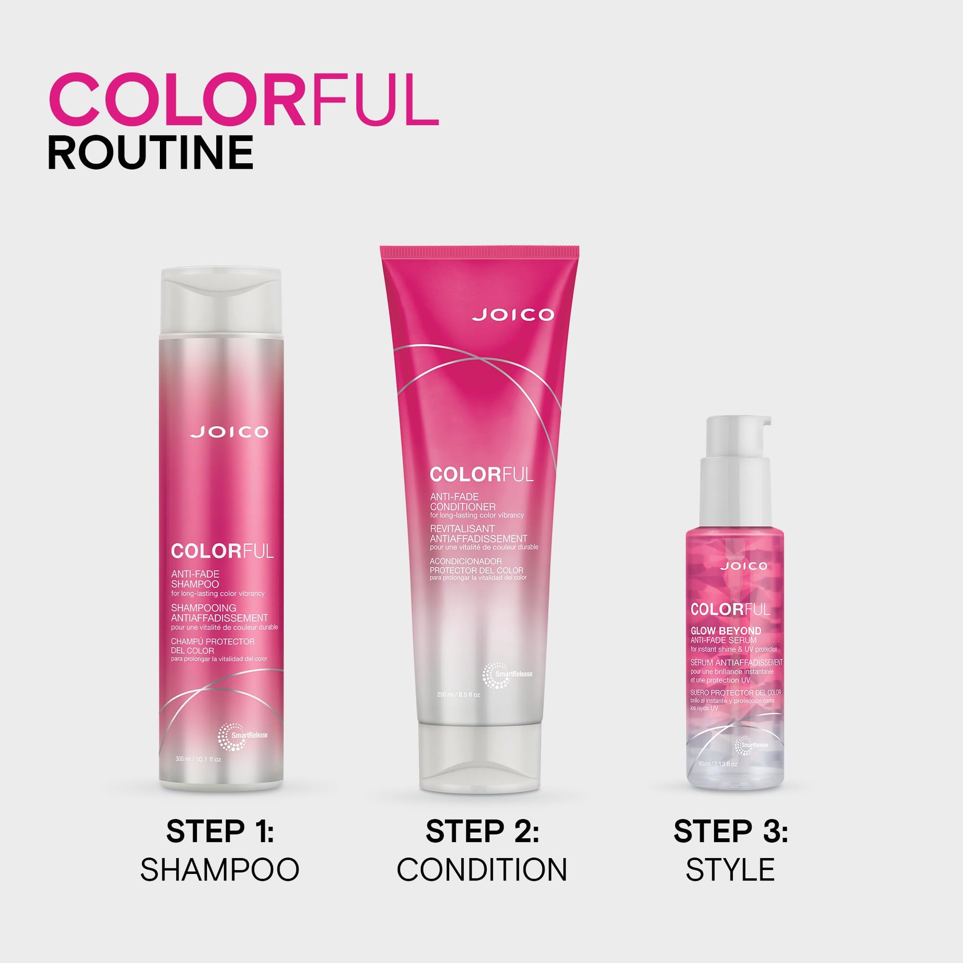 Lavender Joico Colorful Anti-Fade Shampoo | For Color-Treated Hair | Preserve Hair Color & Vibrancy | Boost Shine & Reduce Breakage | Sulfate Free | With Camellia Oil & Pomegranate Extract | 10.1 Fl Oz