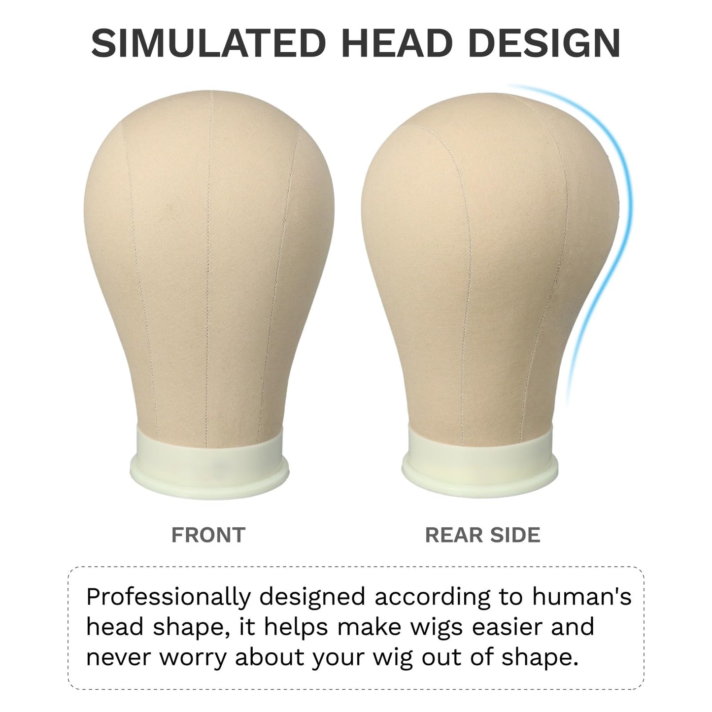 White Smoke Mannequin Head for Wigs Canvas Block Head Wig Head with Mount Hole for Wig Making,Weave Hair Braiding Stand Hat Display Stand,Hairstyle Doll Head Durable Easy to Put Pins In & Out (Light Brown,21")