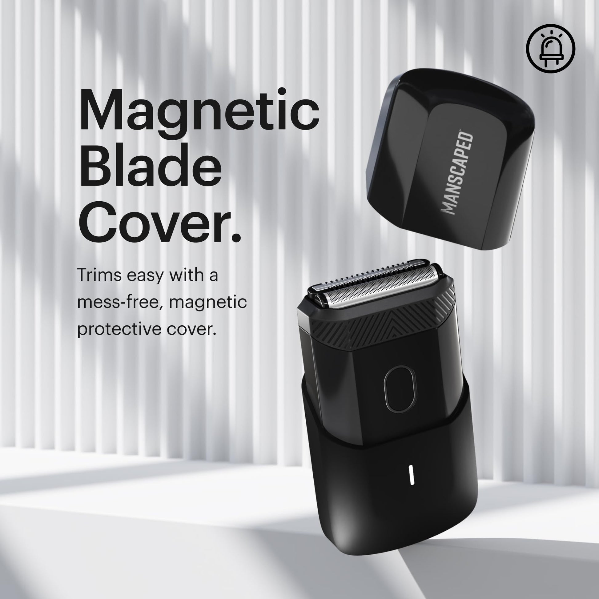 Light Gray MANSCAPED® The Handyman™ Compact Face Shaver – Portable Men’s Travel Facial Hair Groomer, USB-C Rechargeable Razor, Electric Foil Face Shaver, Waterproof, Cordless, Dual-Action SkinSafe® Foil Blades