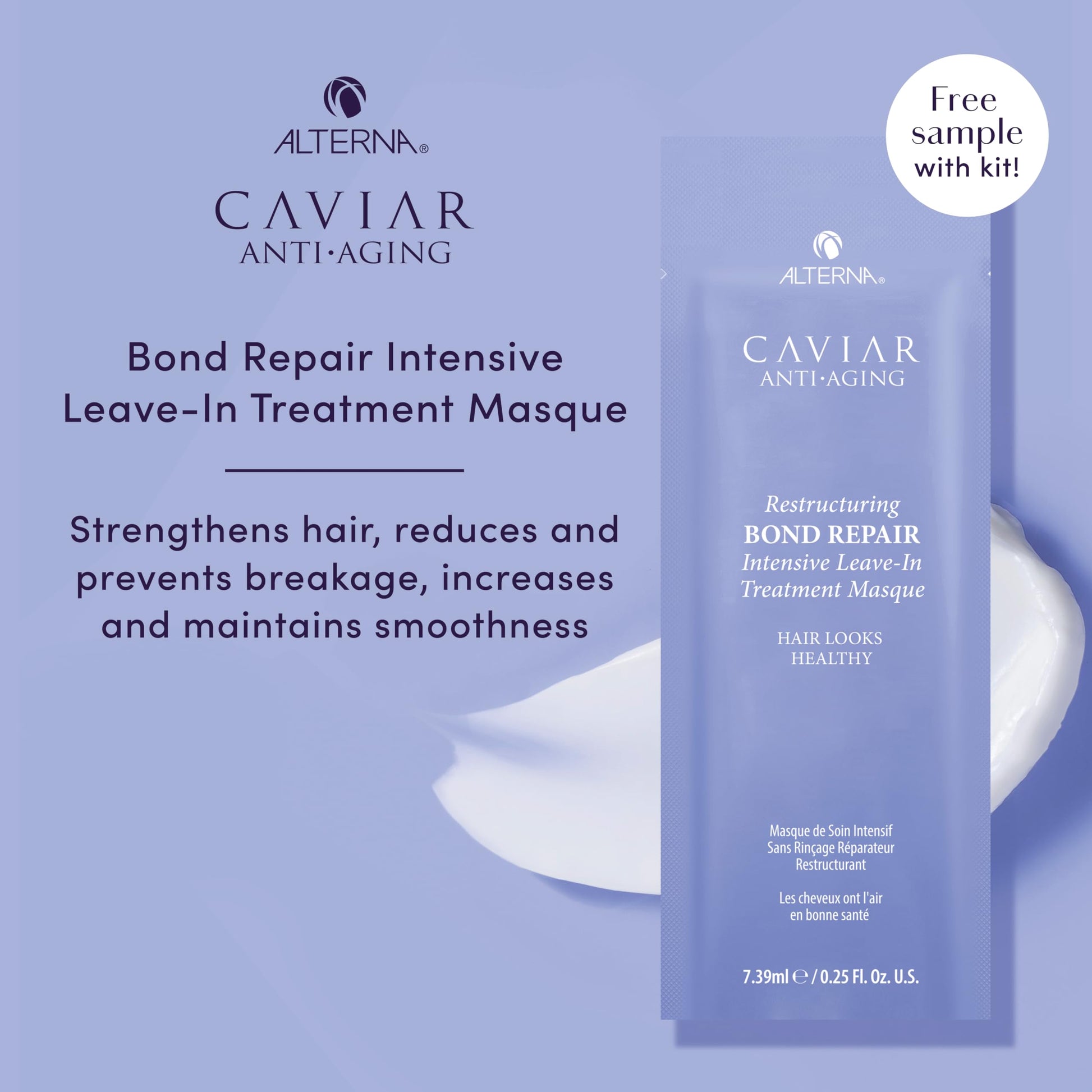 Light Steel Blue Alterna Haircare CAVIAR Anti-Aging Restructuring Bond Repair Travel Kit - Shampoo, Conditioner, Masque | Strengthens and Protects Damaged Hair