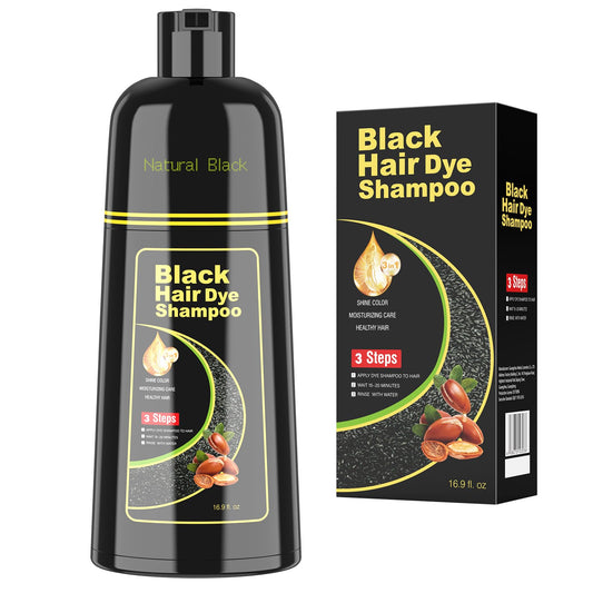 White Smoke BELEZALIB Black Hair Dye Shampoo for Woman & Man, Argan Hair Color Shampoo 3 in 1, Semi-Permanent Gray Hair Coverage, Mild Formula, Lasts 30 Days(16.90 oz)