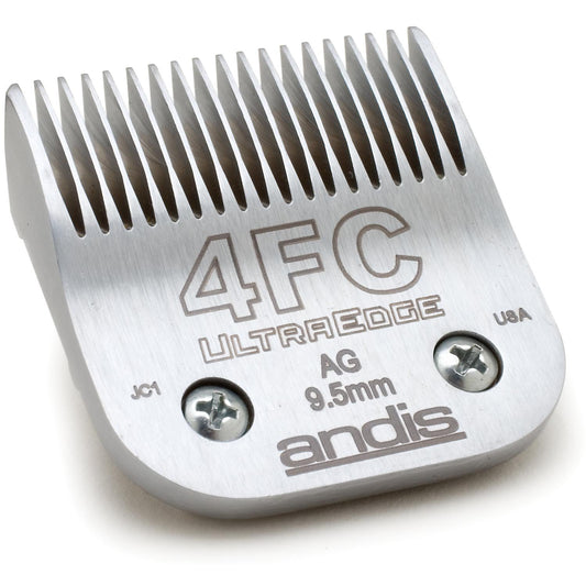 White Smoke Andis – 64123, Ultra Edge Detachable Dog Clipper Blade – Carbon-Infused Steel, Long-Lasting Sharp Edges with Deep Teeth, Removes Hair 3/8-Inch (9.5 mm) - Fits AG, AGC, BDC Models - Size-4 FC, Chrome
