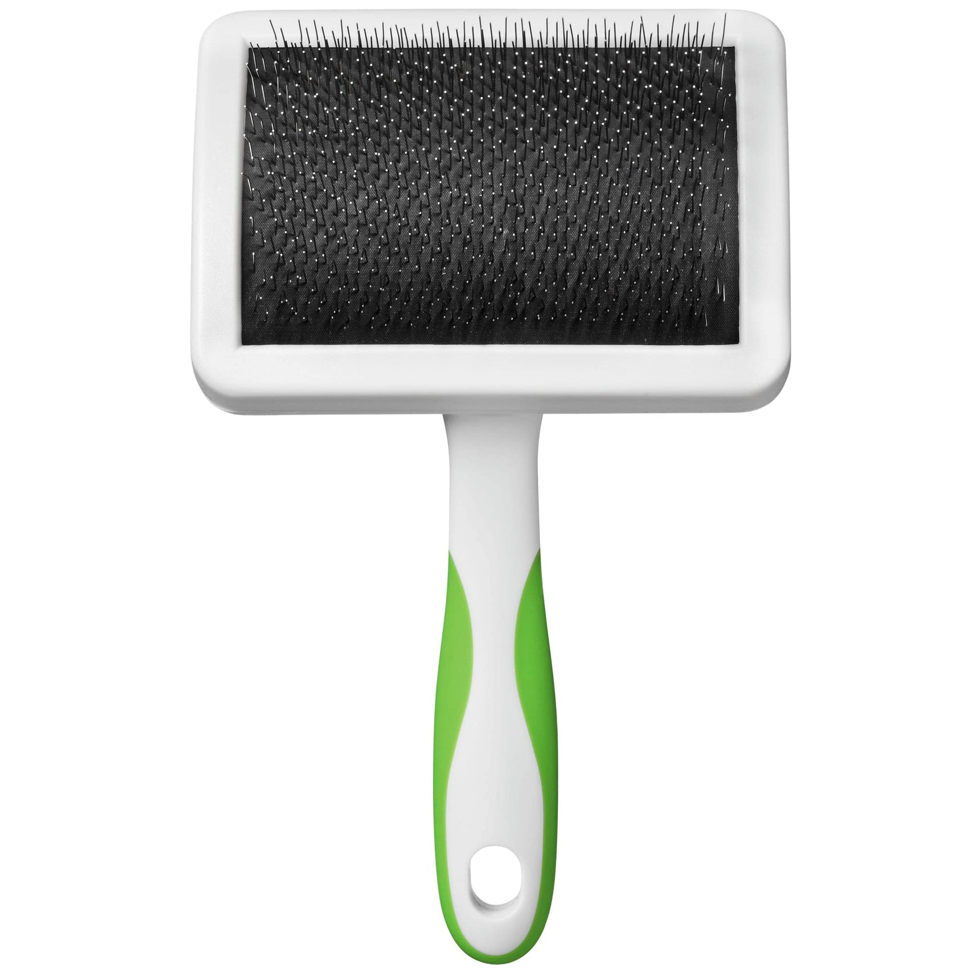 White Smoke Andis 65710 Self-Cleaning Animal Slicker Brushes with Curved Stainless-Steel Bristles for All Breeds - Reduces Shedding by Up to 90%, Removes Tangles, Dirt & Loose Hair – Large, Green,Black