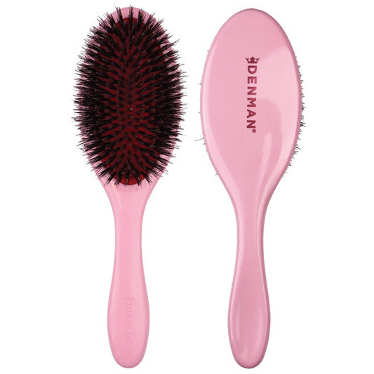 White Smoke Denman Boar Bristle Hair Brush Pink Crush – Smoothing & Shine Enhancing for Slick Back Styles, Curl Defining & Detangling. D81M Hairbrush with Natural Bristles for all Hair Types for Women & Men