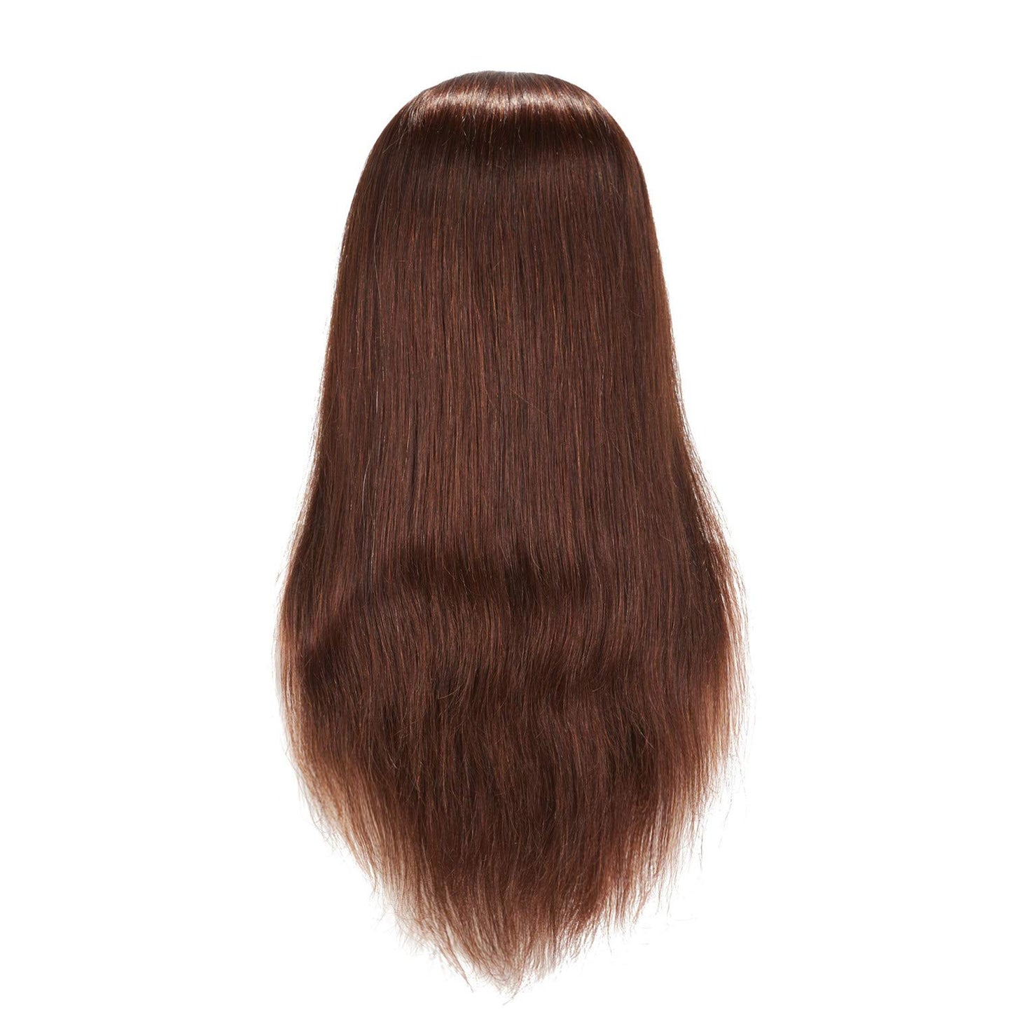 White Smoke Traininghead 20-22" Female 100% Human Hair Mannequin Head Hair Styling Training Head Cosmetology Manikin Head Doll Head for Hairdresser with Free Clamp (Brown)