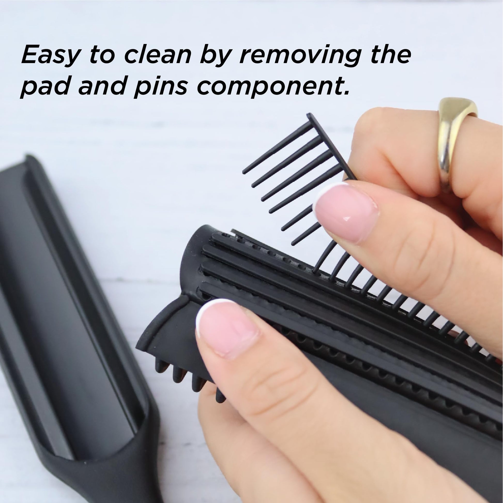 Lavender Jack Dean by Denman Curly Hair Brush D3 (All Black) 7 Row Styling Brush for Detangling, Separating, Shaping and Defining Curls - For Women and Men
