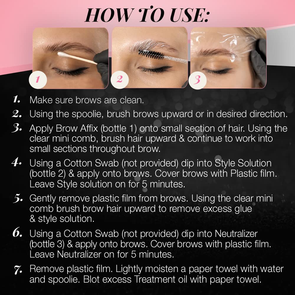 Black Ardell Brow Lamination Kit, Lift, Shape, and Define Brows, Waterproof, 1-Pack
