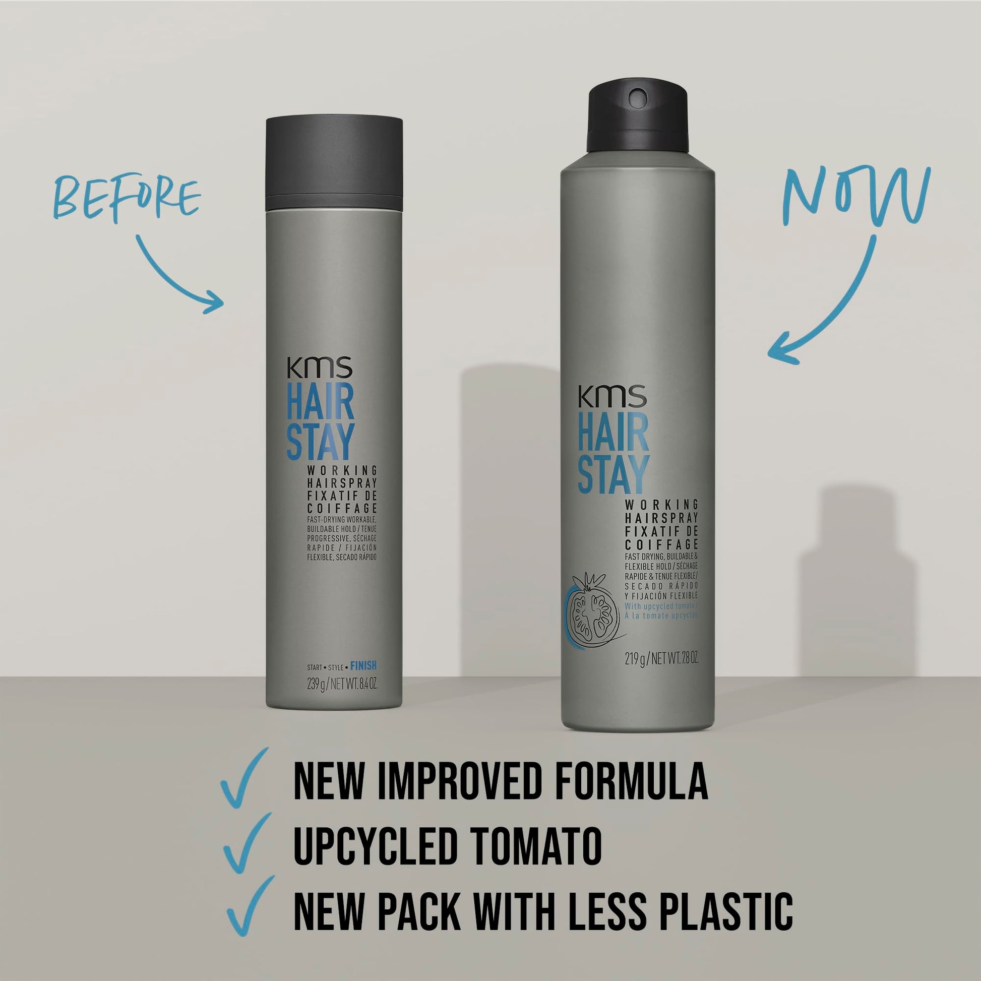 Dark Gray HairStay Working Hairspray, Lasting Buildable Hold, 75ml