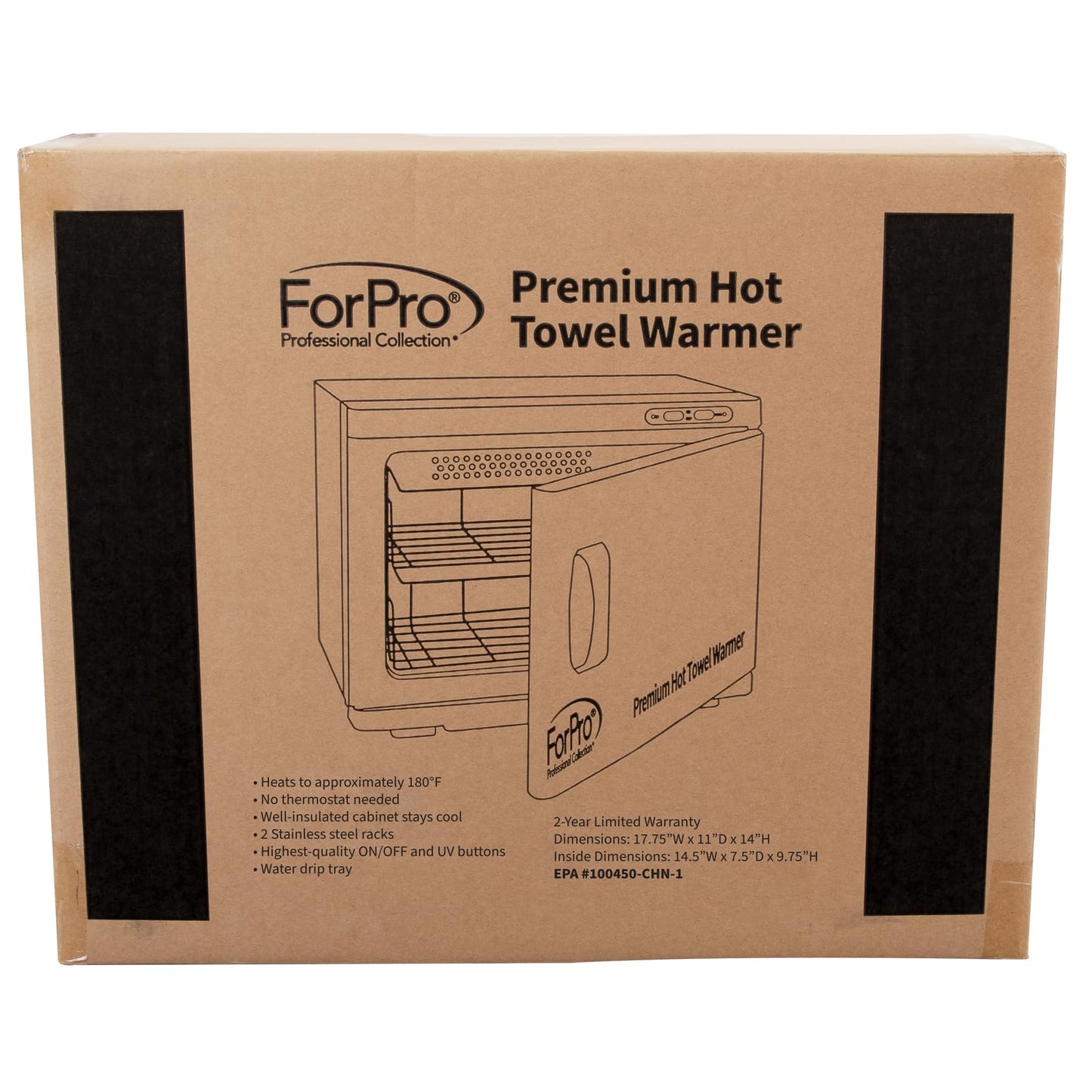 Rosy Brown ForPro Professional Collection Premium Hot Towel Warmer, 23L Extra Large Capacity, Two Stainless Steel Racks, White