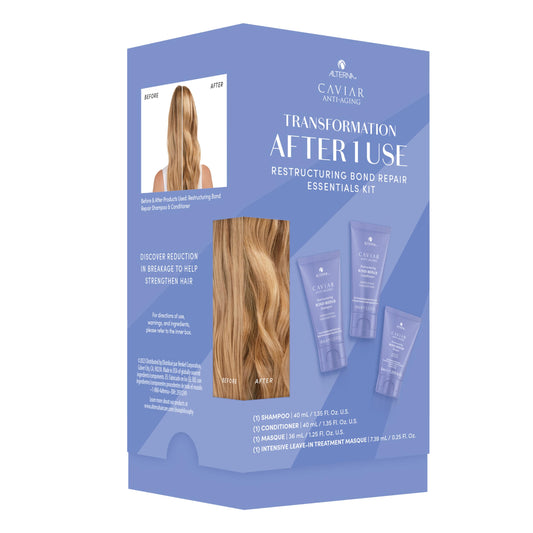 Medium Purple Alterna Haircare CAVIAR Anti-Aging Restructuring Bond Repair Travel Kit - Shampoo, Conditioner, Masque | Strengthens and Protects Damaged Hair