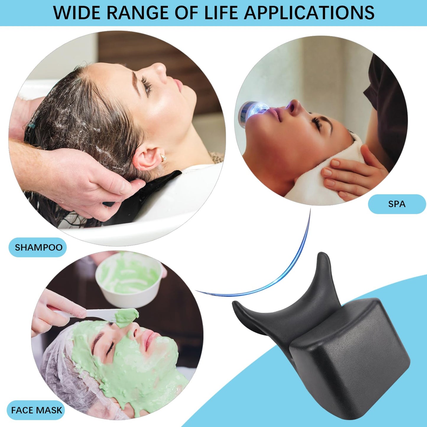 White Smoke Shampoo Neck Rest Cushion, Salon Bowl Neck Rest for Shampoo Bowl Sink Non-Slip Silicone Shampoo Bowl Neck Rest Pillow Salon Hairdressing Spa Washing Sink Basin