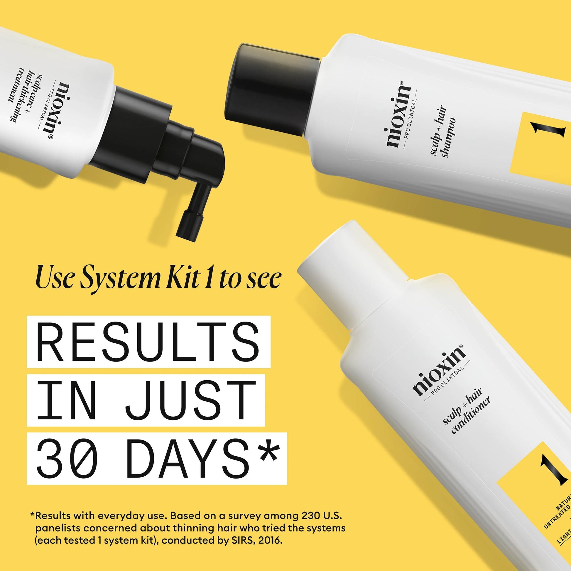 Light Goldenrod NIOXIN Scalp + Hair Thickening System 1 Leave on Treatment | For Natural or Untreated Hair with Light Thinning | 3.4 Fl oz.