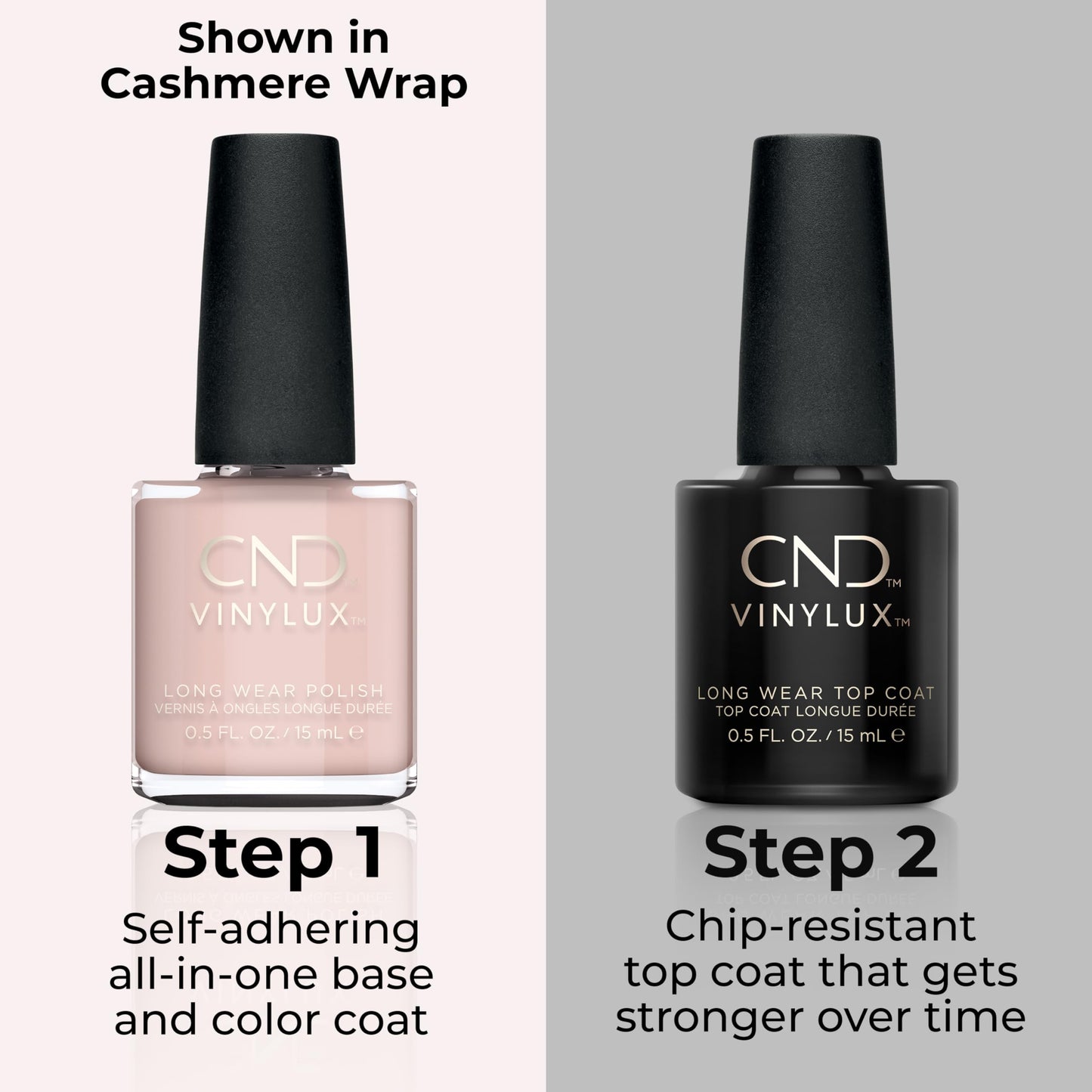 Gray CND Vinylux Longwear Nude Nail Polish, Gel-like Shine & Chip Resistant Color, 0.5 Fl Oz