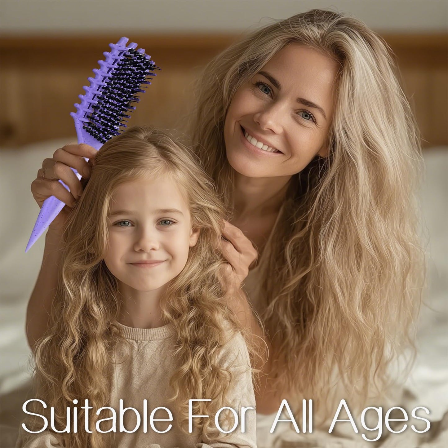Dark Olive Green Curly Hair Brush,Curl Defining Brush for Effortlessly Defined Curls & Waves,Vented Hair Brush for Wet & Dry Hair,Women and Men,Reduces Frizz (Purple)