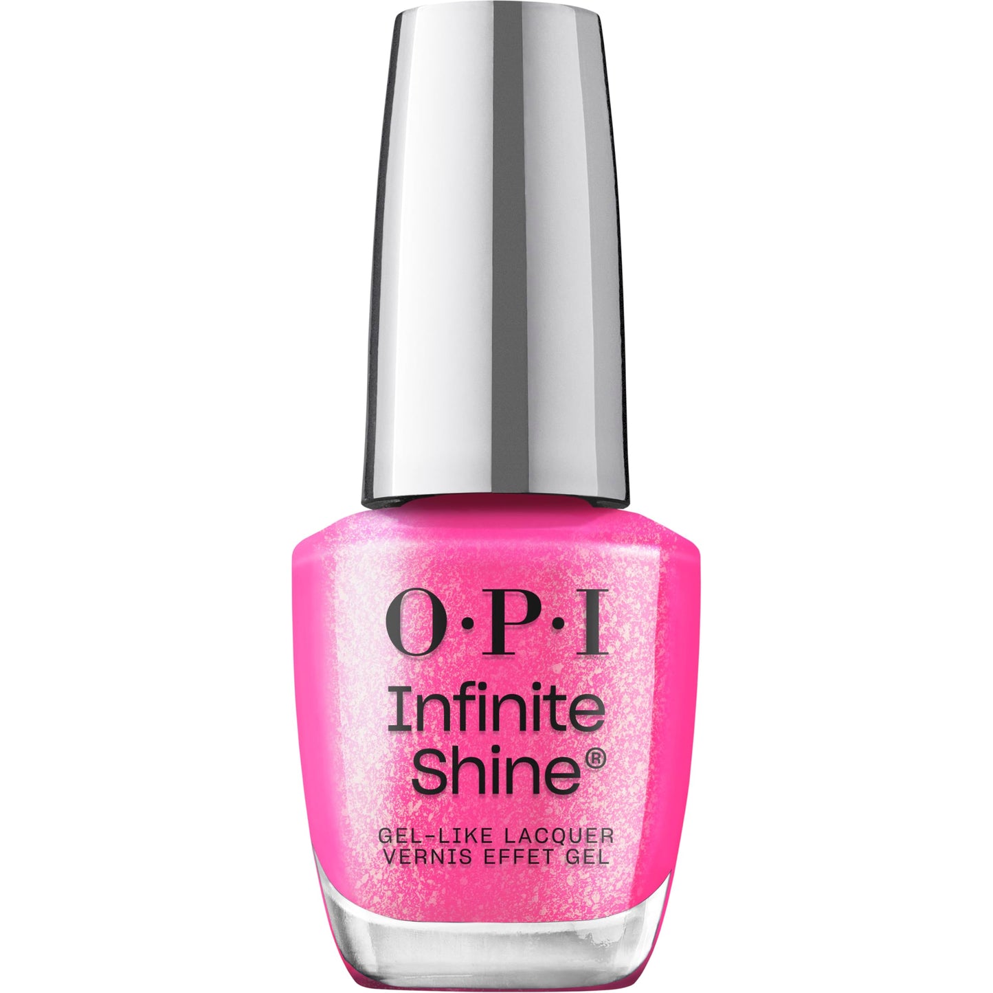 White Smoke OPI Infinite Shine I’m Not Really an Influencer | Semi-Sheer Bright Neutral Pink Fuchsia with Glitter Long Wear Nail Polish | The New OPIcons Collection | Spring 2026