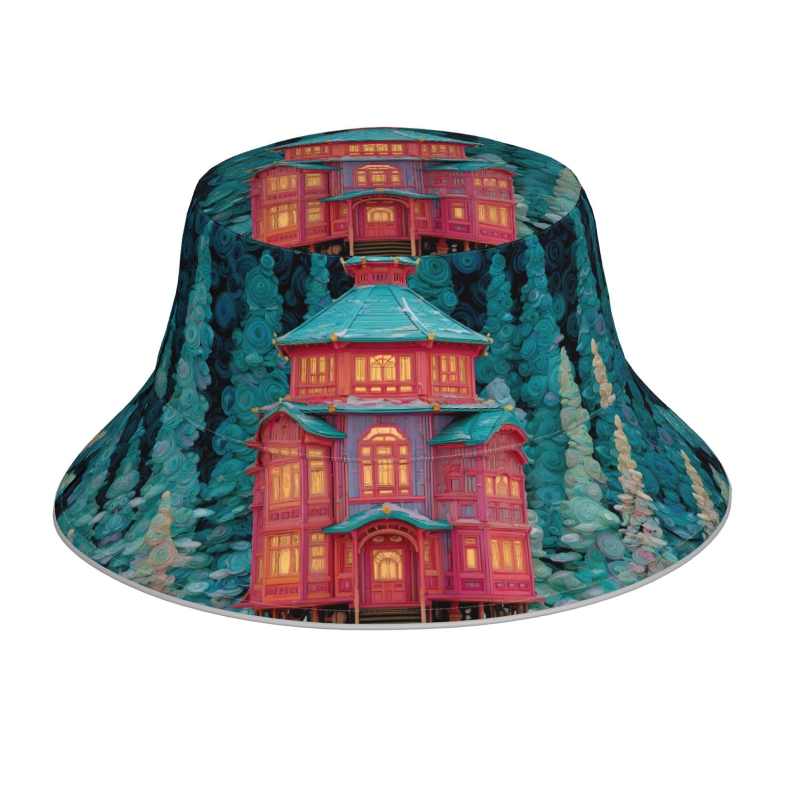 White Smoke Enchanted Alcove Versatile Bucket Hat for Sun Protection Foldable Breathable and Stylish Outdoor Accessory Black