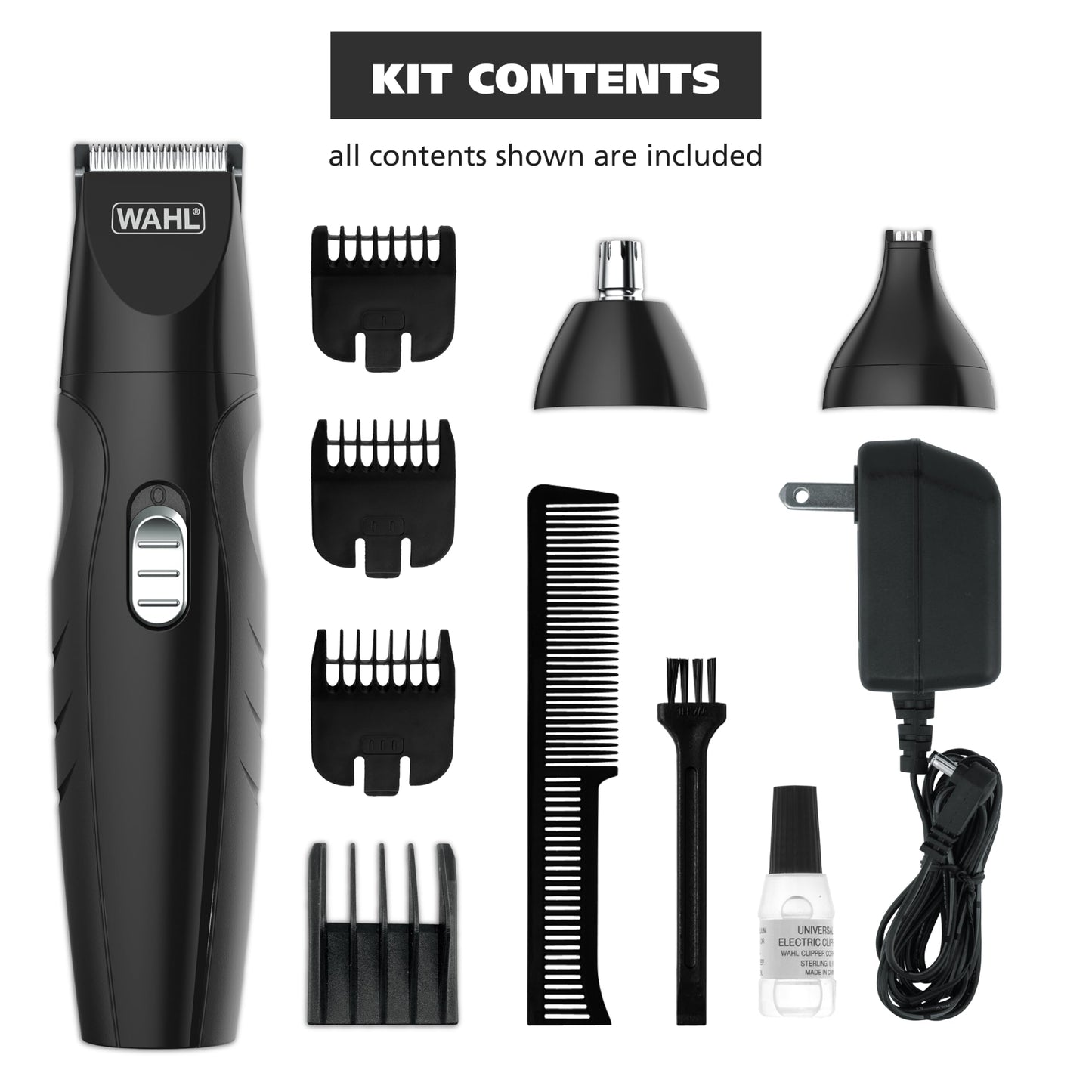 White Smoke Wahl All-in-One Cordless Rechargeable Electric Ear/Nose, Detail, and Beard Trimmer for Men – Mustache, Ear & Nose Hair, and Light Detail Grooming - Model 9685-200