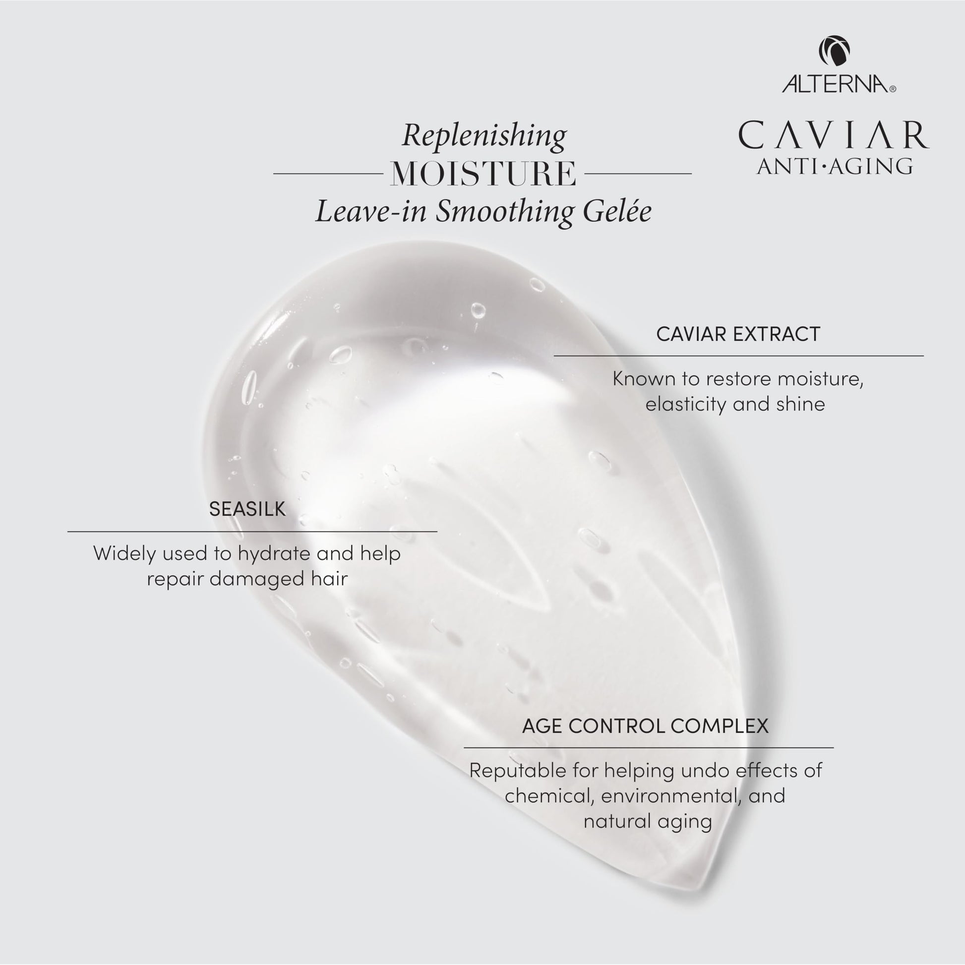 Lavender Alterna Caviar Anti-Aging Replenishing Moisture Leave-in Smoothing Gelee, Lightweight Styling For Dry Hair,Sulfate Free ,3.4 Fl Oz (Pack of 1)