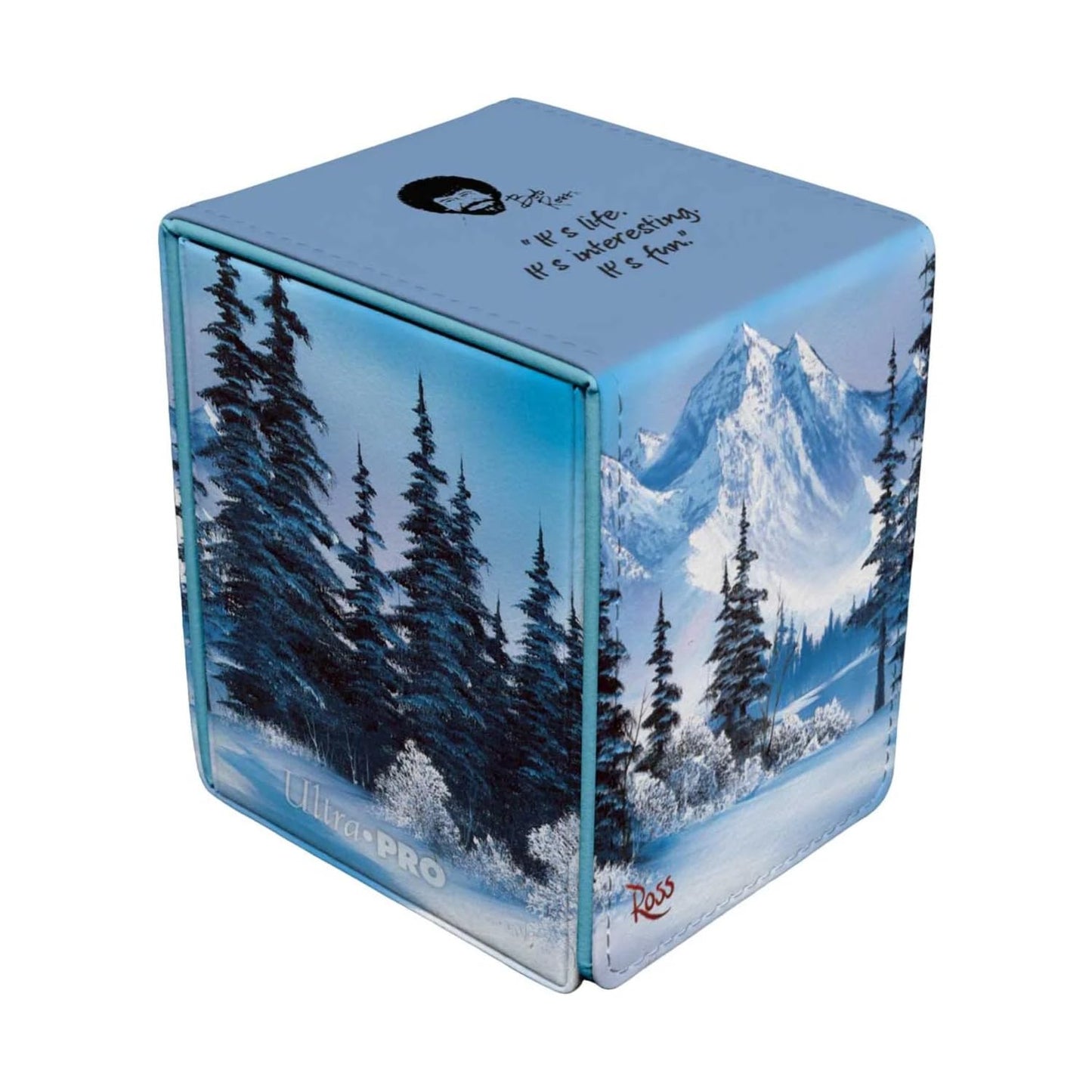 White Smoke Bob Ross - Winter Paradise ALCOVE® Flip DECK BOX® for Tabletop Gaming