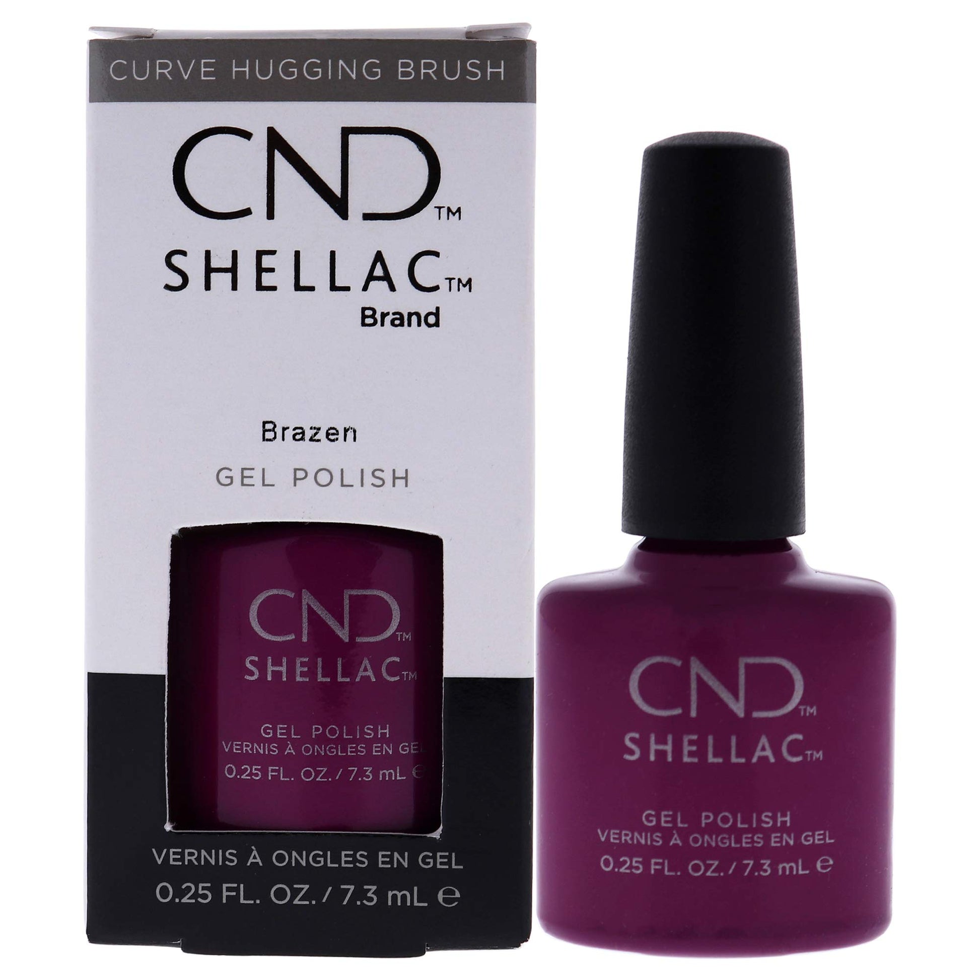 White Smoke CND Shellac Gel Nail Polish, Long-lasting Nail Paint Color with Curve-hugging Brush, 293 Brazen, 0.25 fl oz