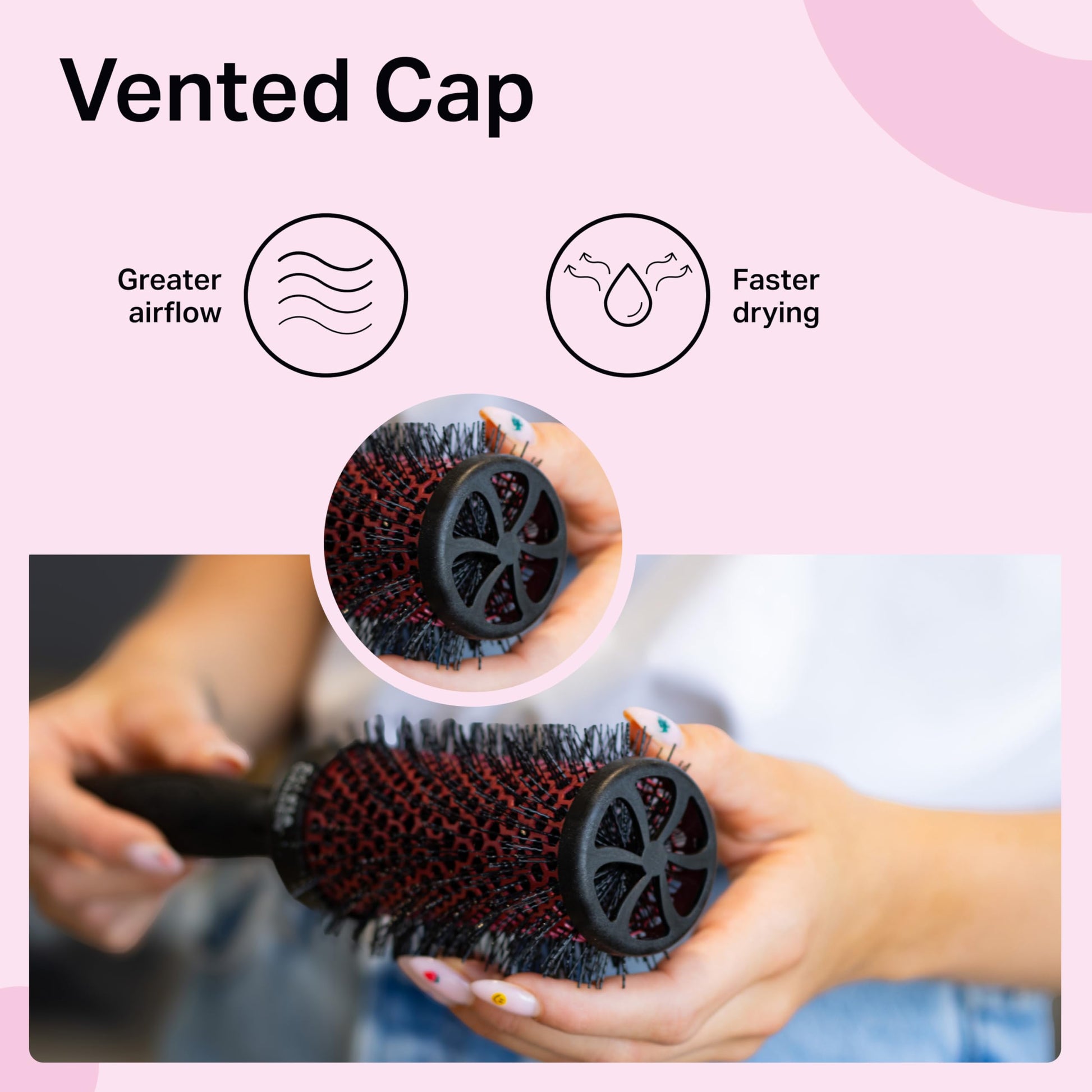 Lavender Blush Olivia Garden MultiBrush Detachable Thermal Styling Hair Brush (5-Piece Kit 1 3/4" 46mm)