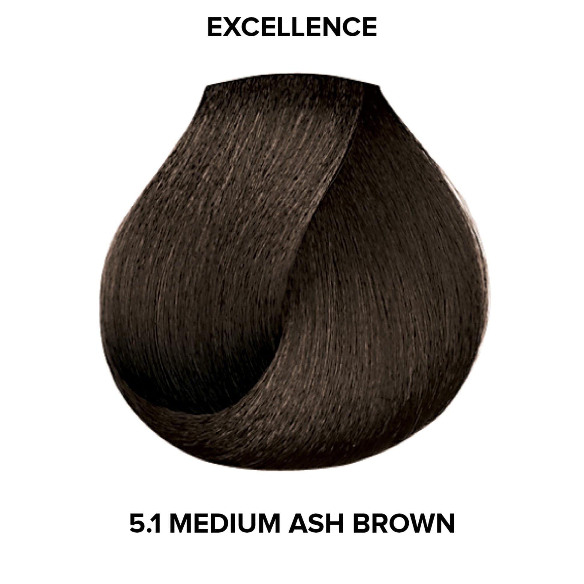 White Smoke L'Oréal Technique Excellence Crème Permanent Hair Color - Long-Lasting Hair Dye, Rich Formula With No-Drip Application, Superb Gray Coverage, Medium Ash Brown