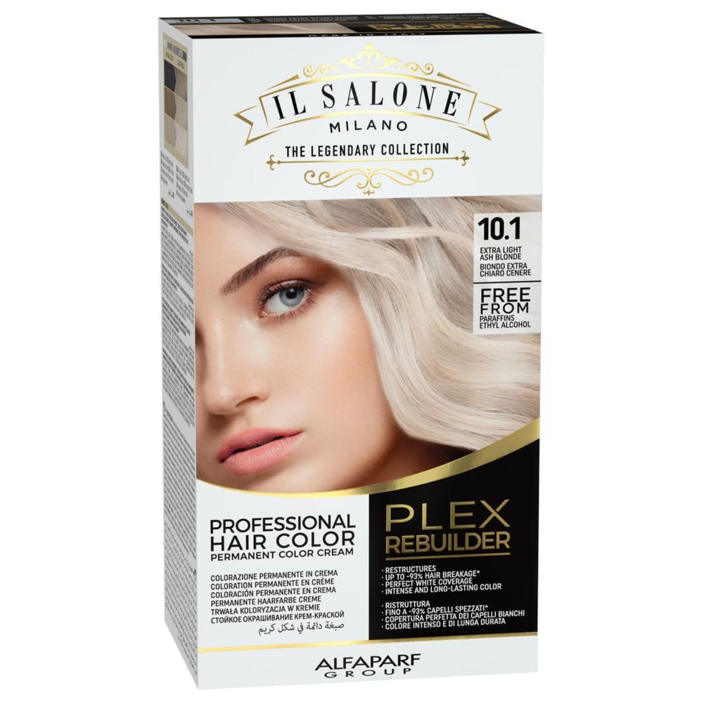 Lavender Il Salone Milano Plex Rebuilder Permanent Hair Color- 10.1 Extra Light Ash Blonde Hair Dye - Professional Salon - Premium Quality - Protects and Restructures - Paraffin, Paraben, Ethyl Alcohol Free